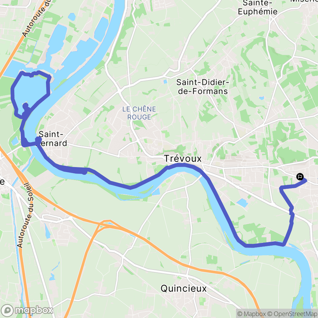 Reyrieux : carte du parcours de randonnée - France