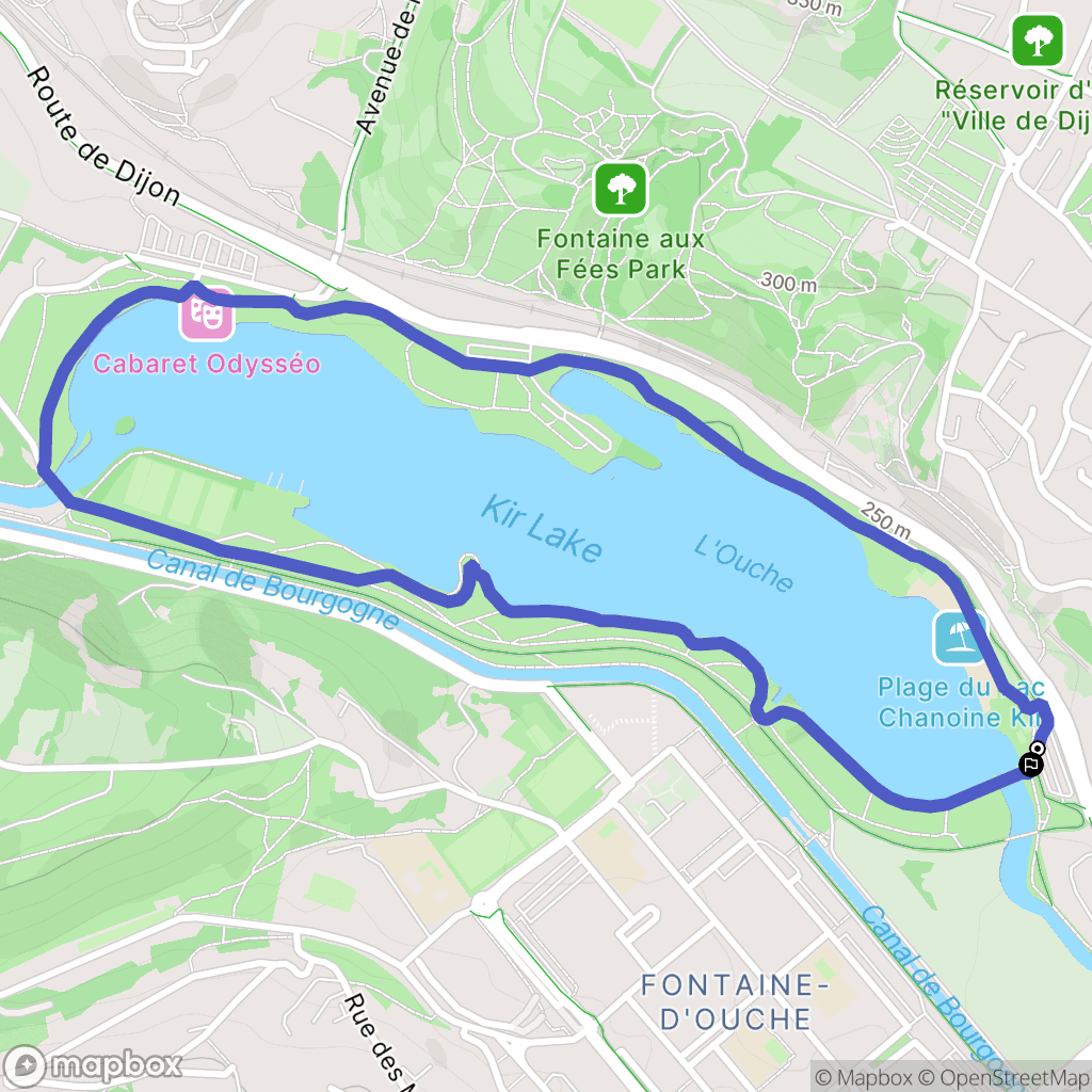 Dijon : carte du parcours de randonnée - France