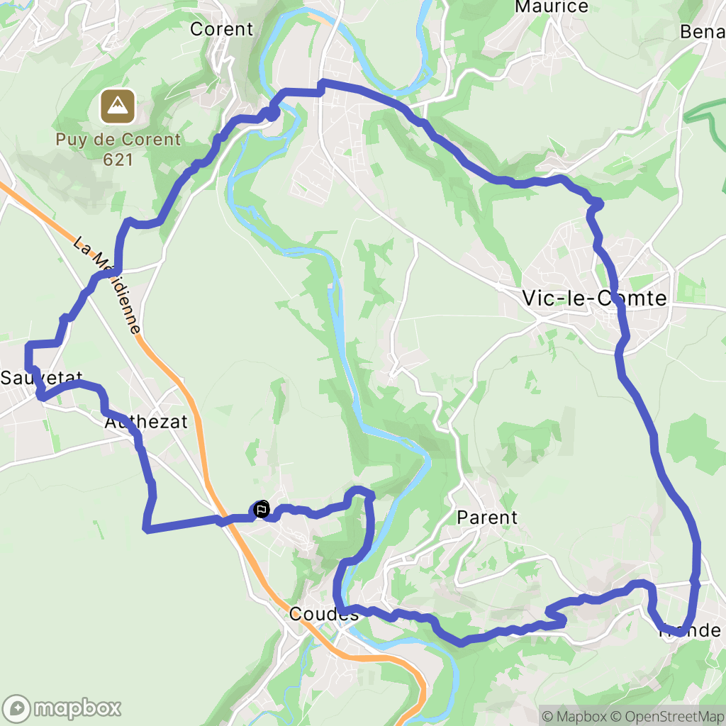 Montpeyroux : carte du parcours de randonnée - France