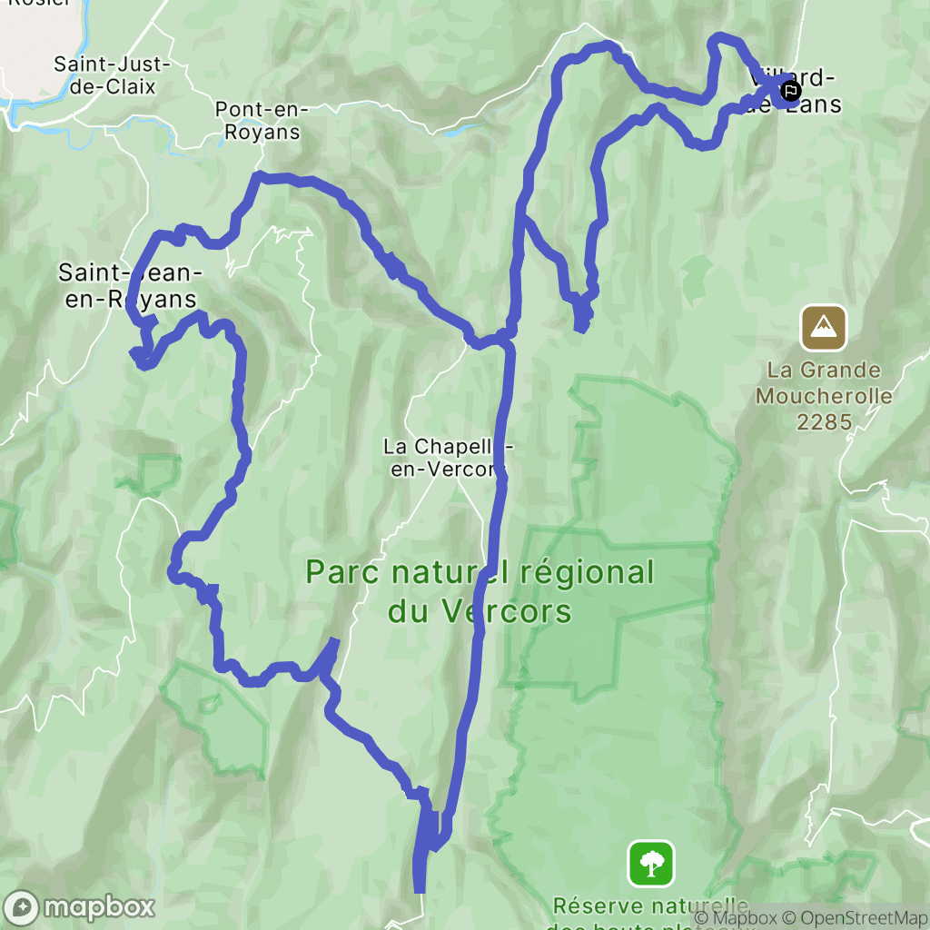 Villard-de-Lans : carte du parcours de randonnée - France