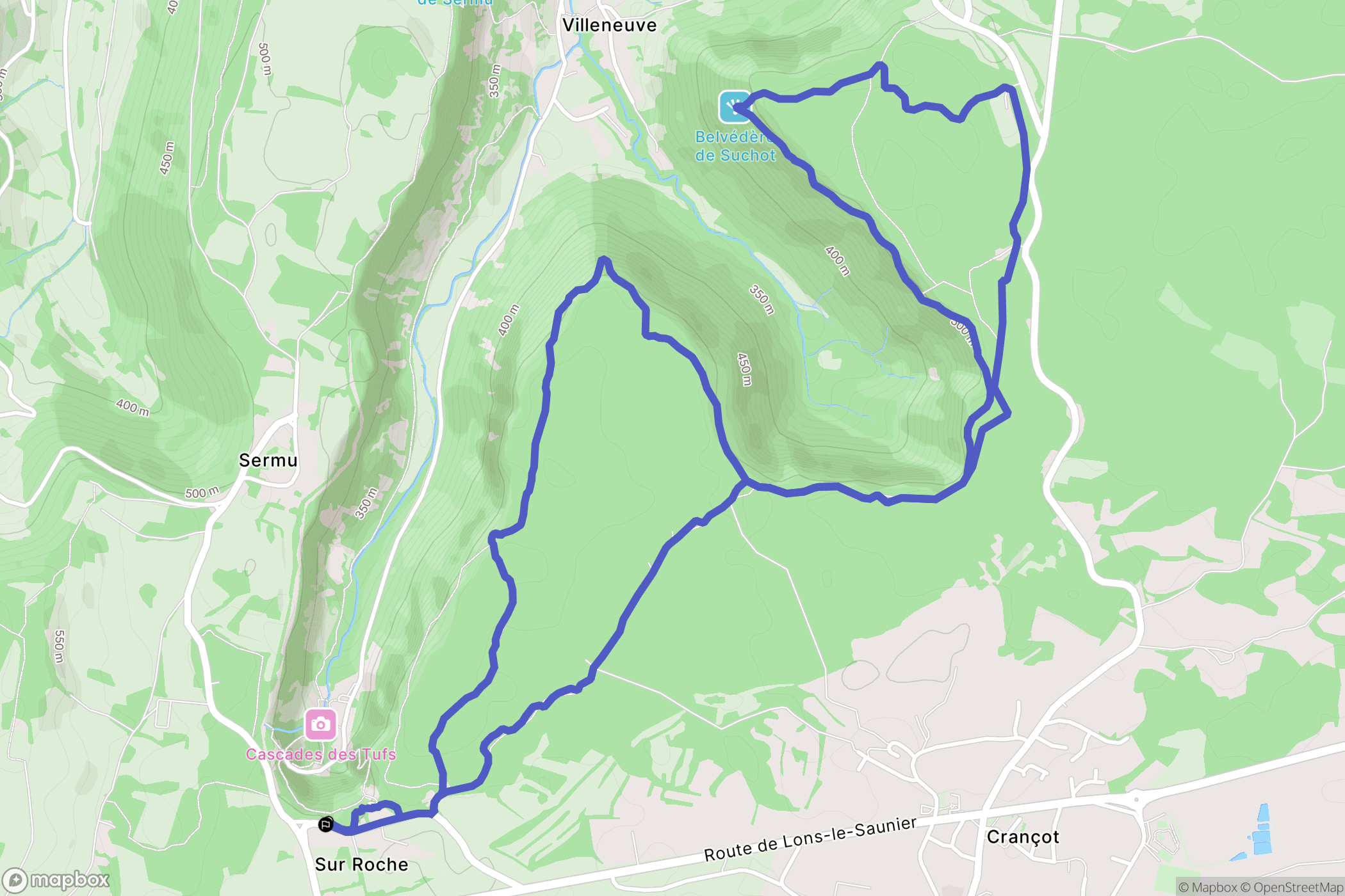 Hauteroche : carte du parcours de randonnée - France