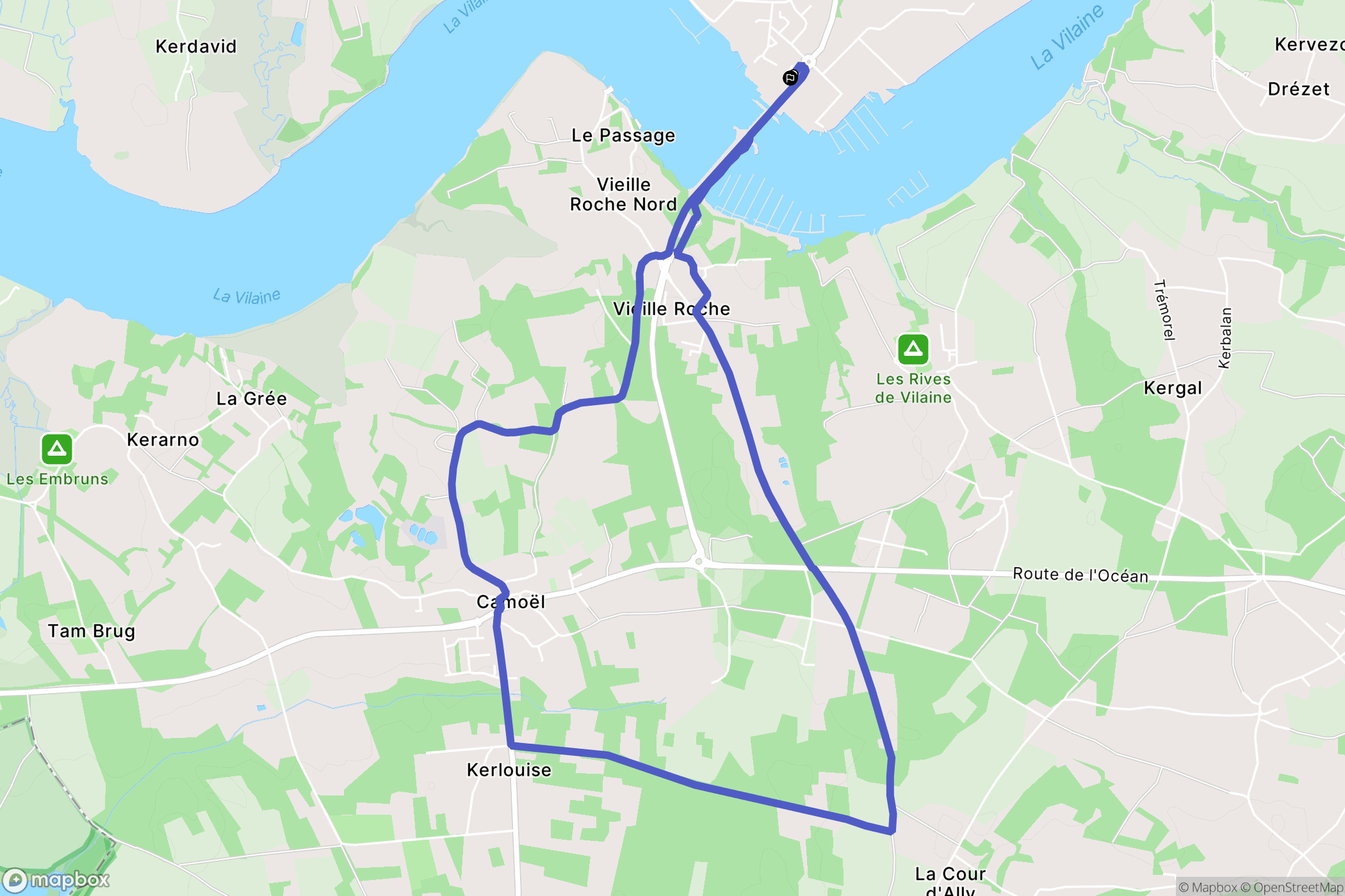 Arzal : carte du parcours de randonnée - France