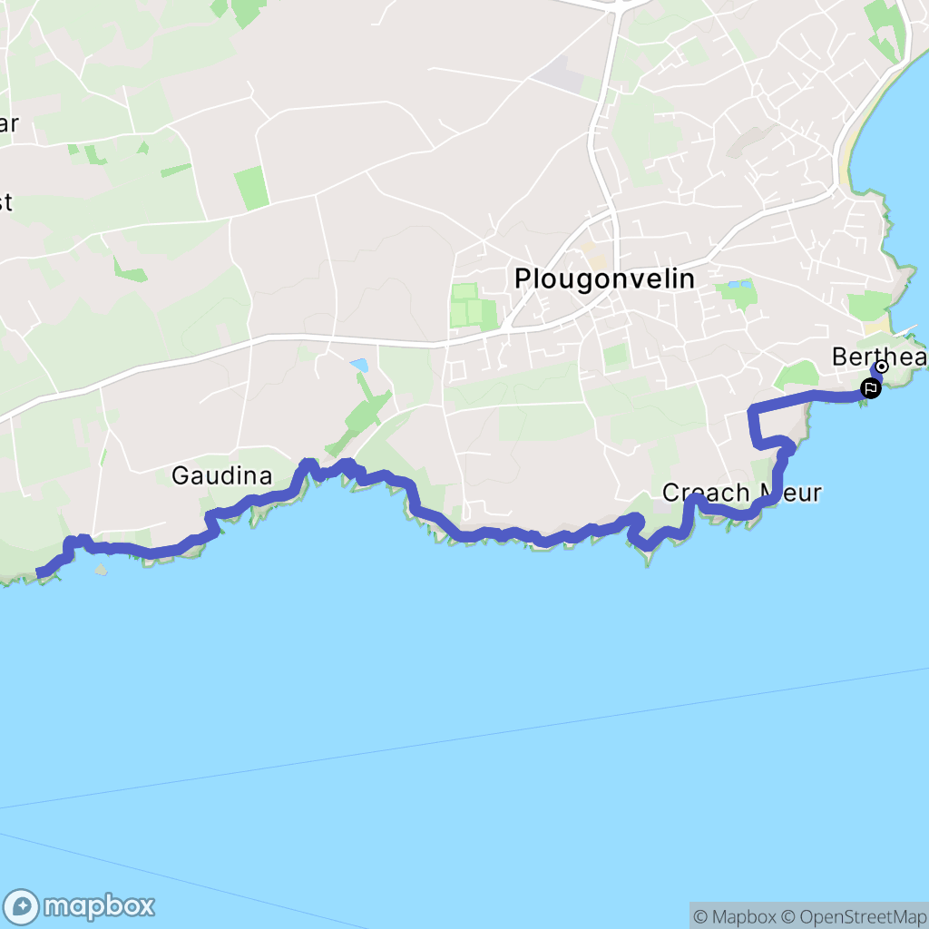 Plougonvelin : carte du parcours de randonnée - France