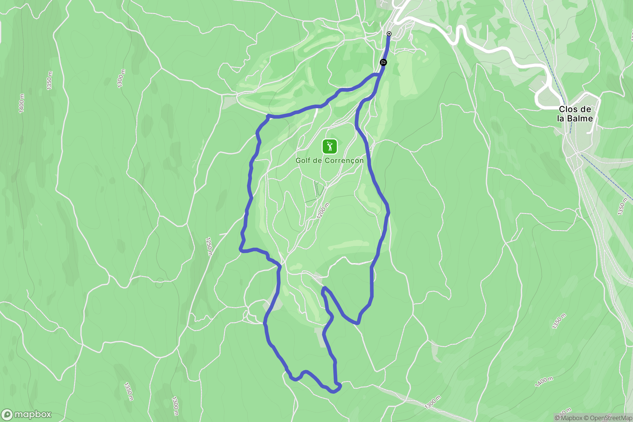 Corrençon-en-Vercors : carte du parcours de randonnée - France