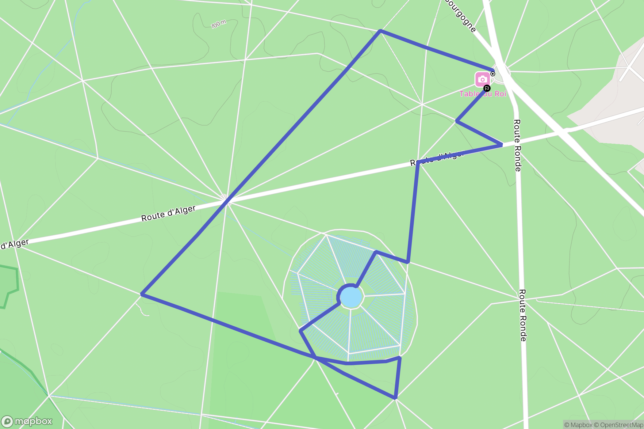Fontainebleau : carte du parcours de randonnée - France