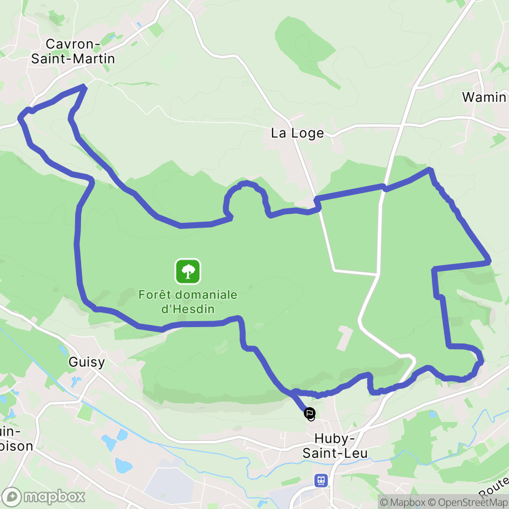 Huby-Saint-Leu : carte du parcours de randonnée - France