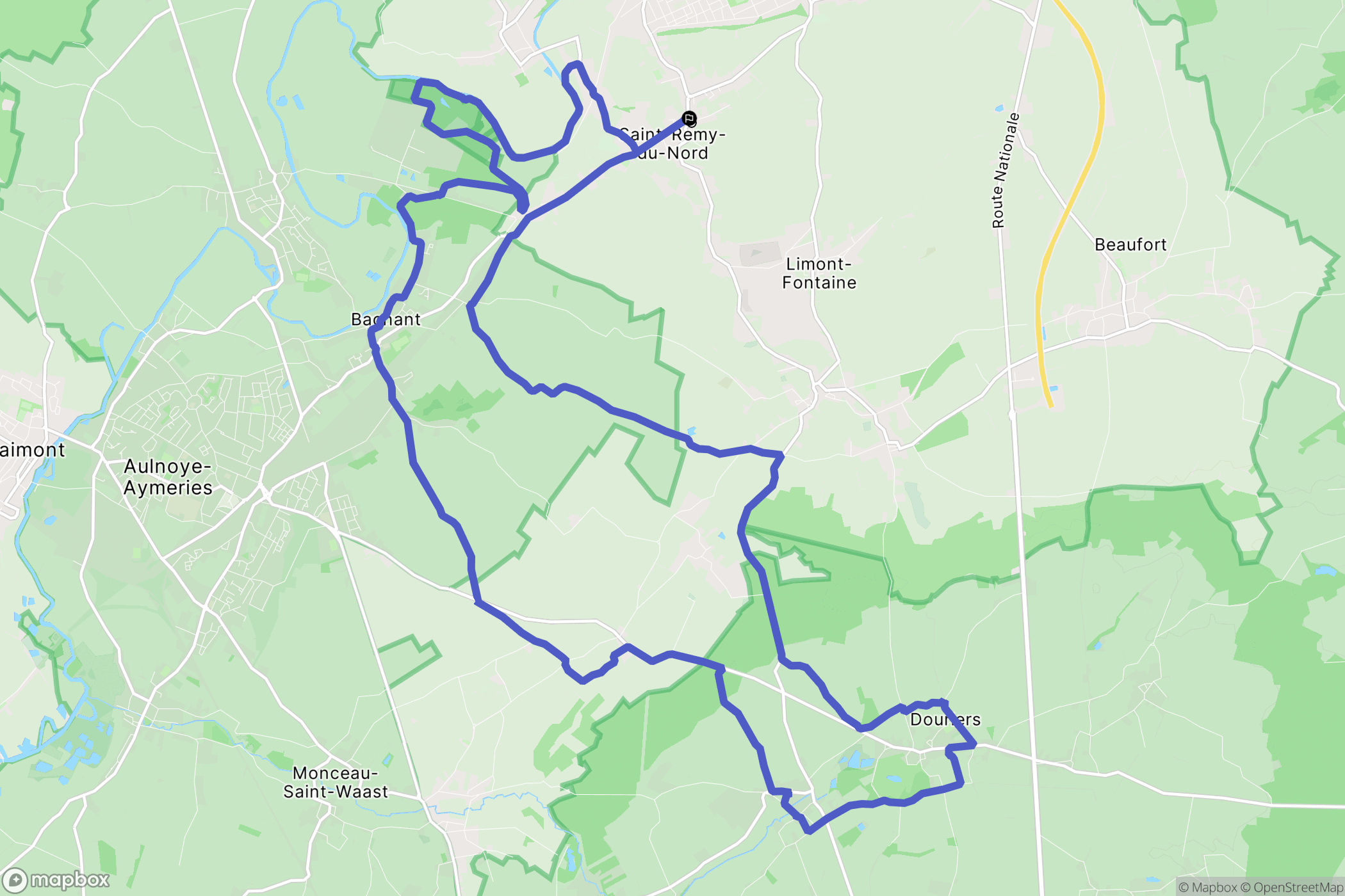Saint-Remy-du-Nord : carte du parcours de randonnée - France