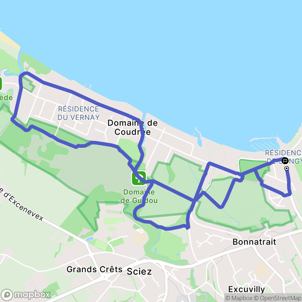 Sciez : carte du parcours de randonnée - France