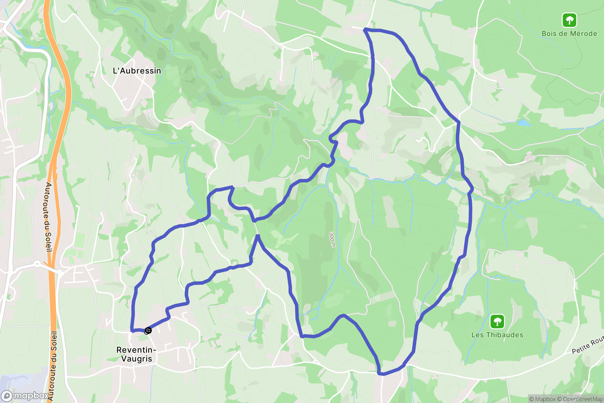 Reventin-Vaugris : carte du parcours de randonnée - France
