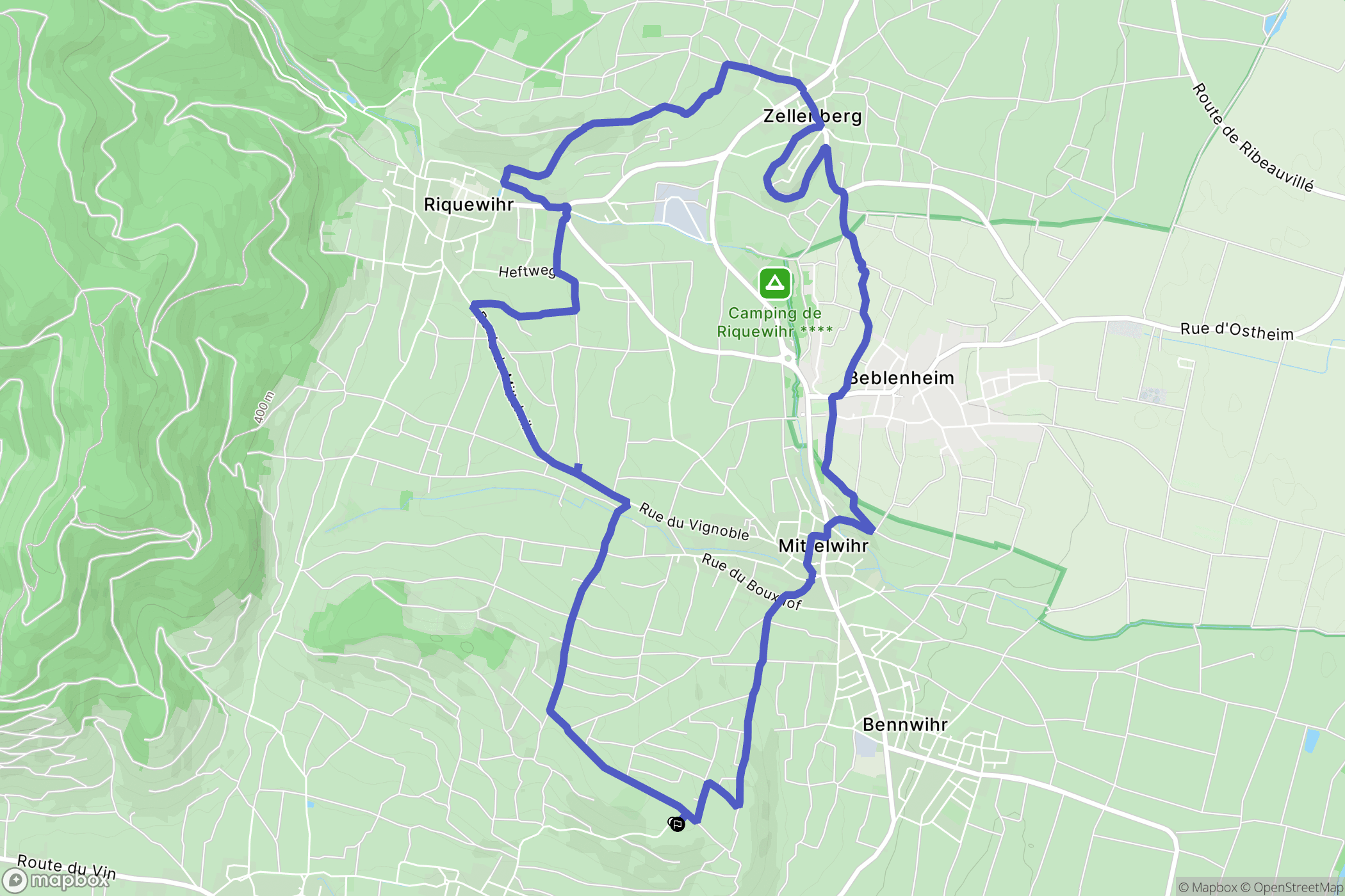 Kaysersberg-Vignoble : carte du parcours de randonnée - France