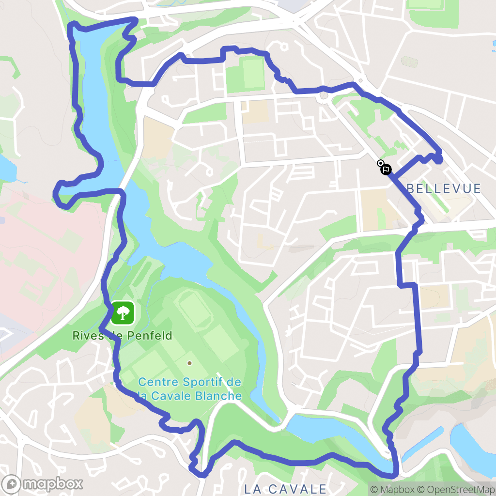 Brest : carte du parcours de randonnée - France