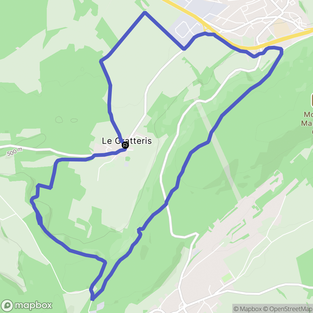 Le Gratteris : carte du parcours de randonnée - France