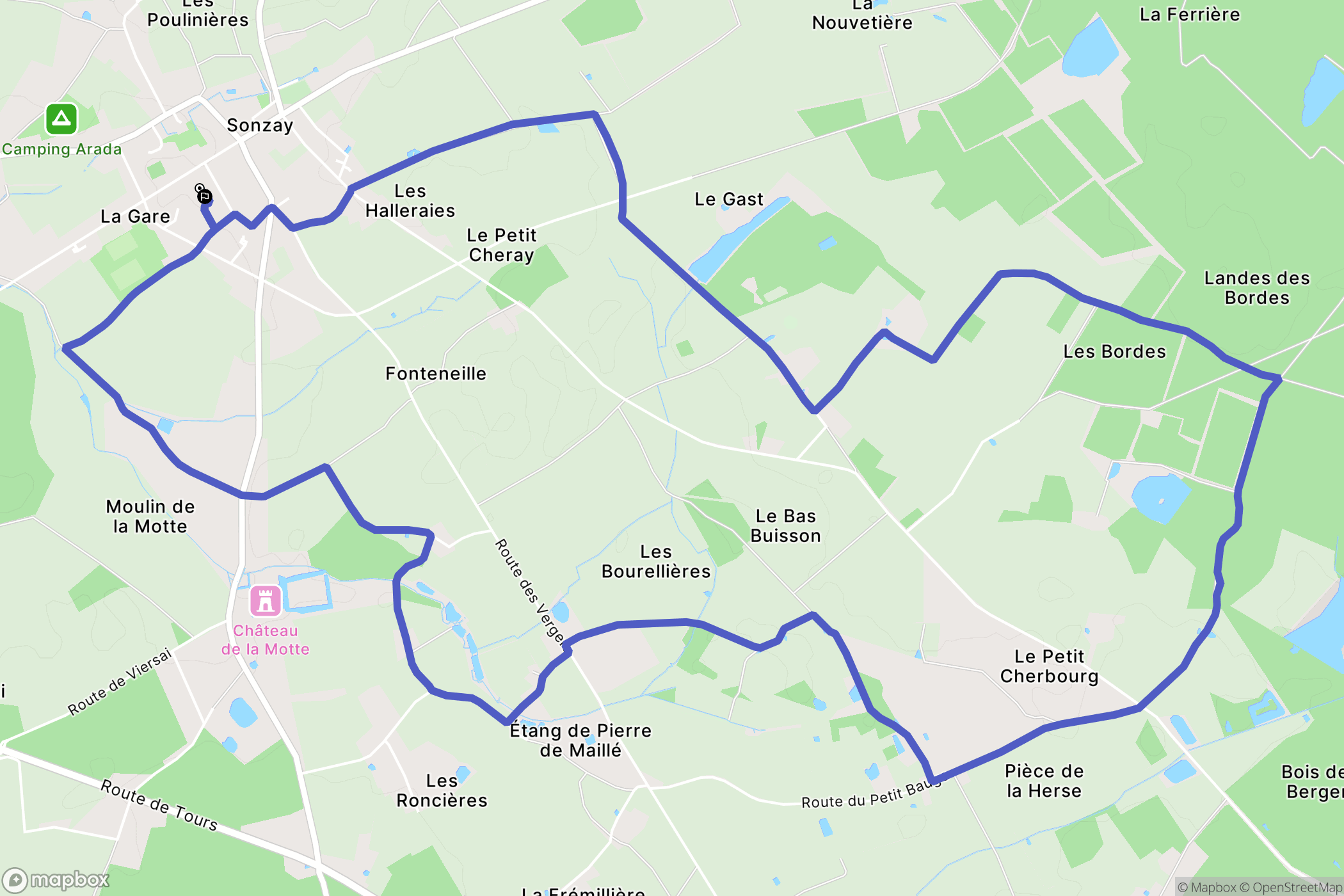 Sonzay : carte du parcours de randonnée - France