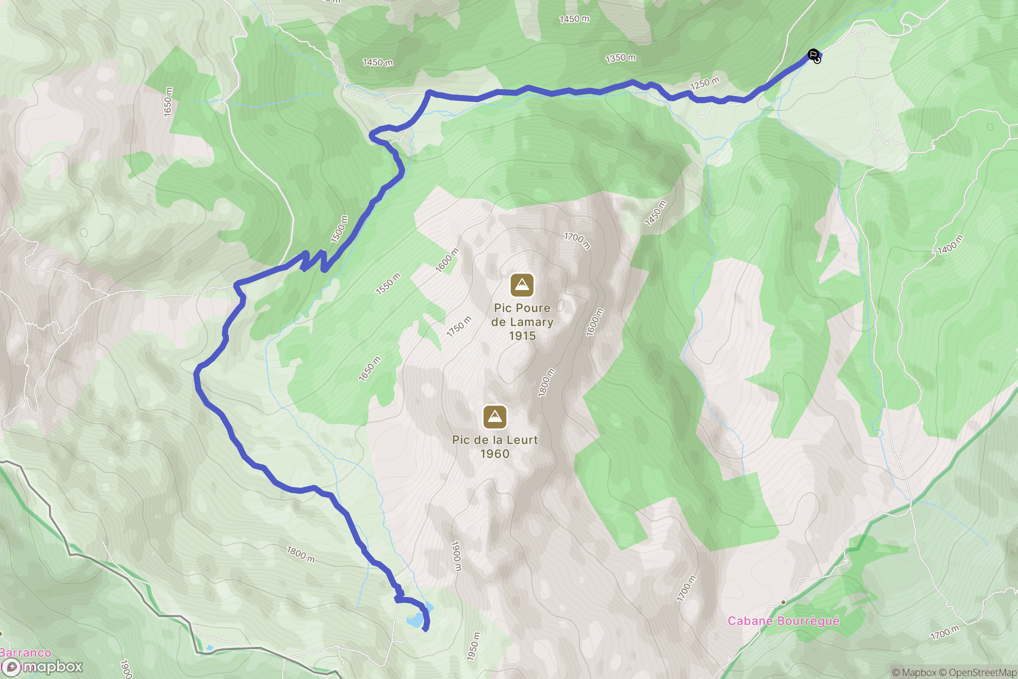 Lescun : carte du parcours de randonnée - France