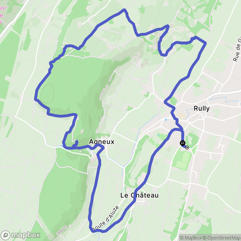 Rully : carte du parcours de randonnée - France