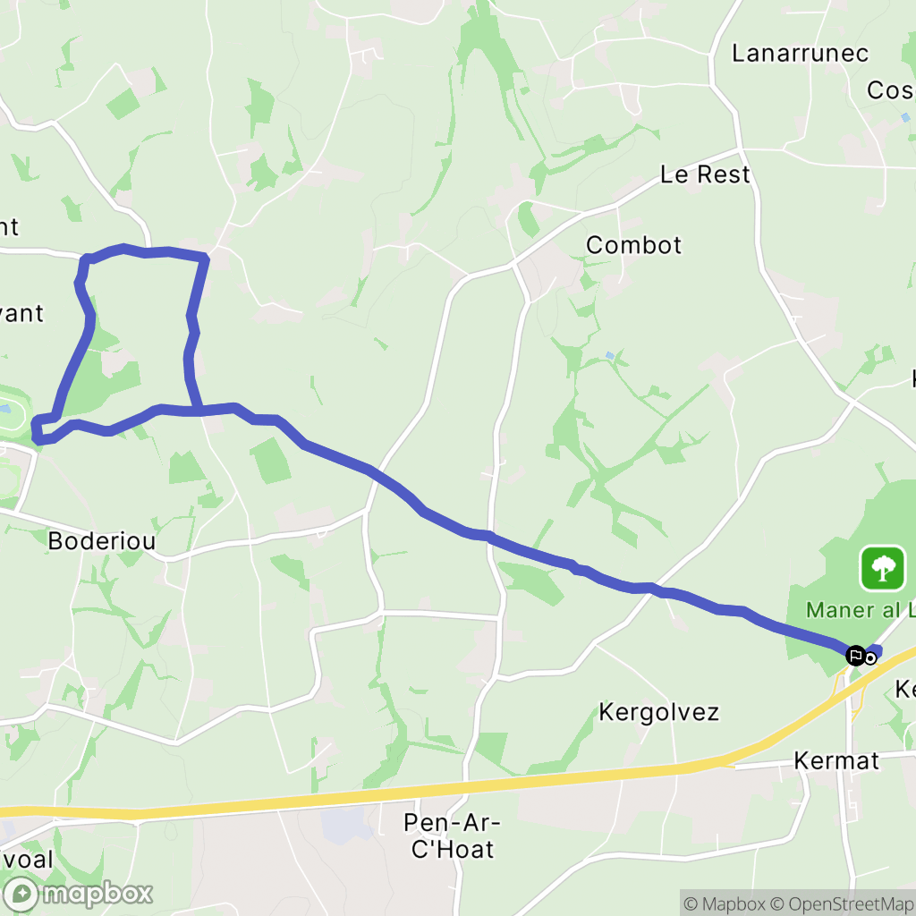 Guiclan : carte du parcours de randonnée - France