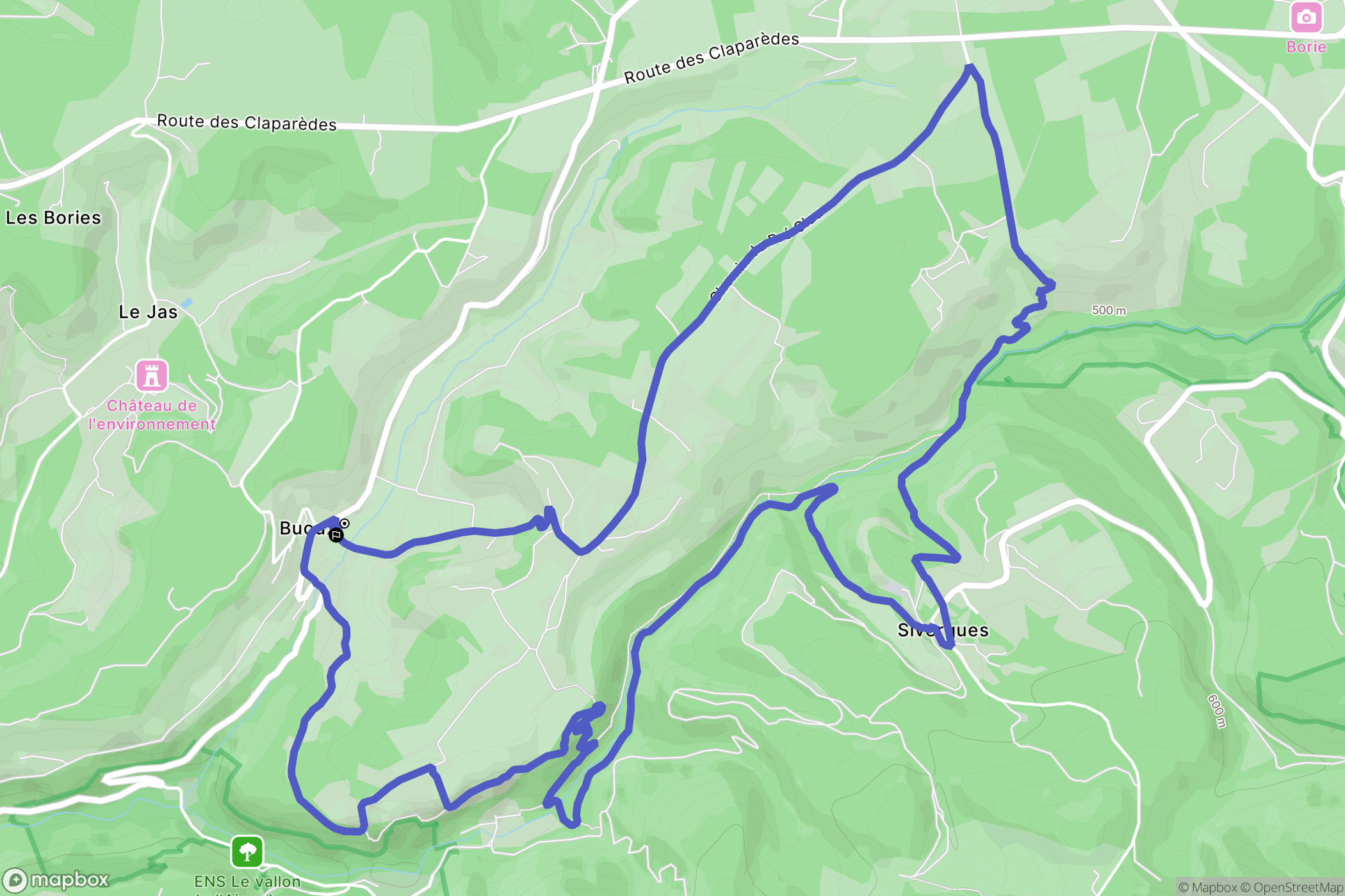 Buoux : carte du parcours de randonnée - France