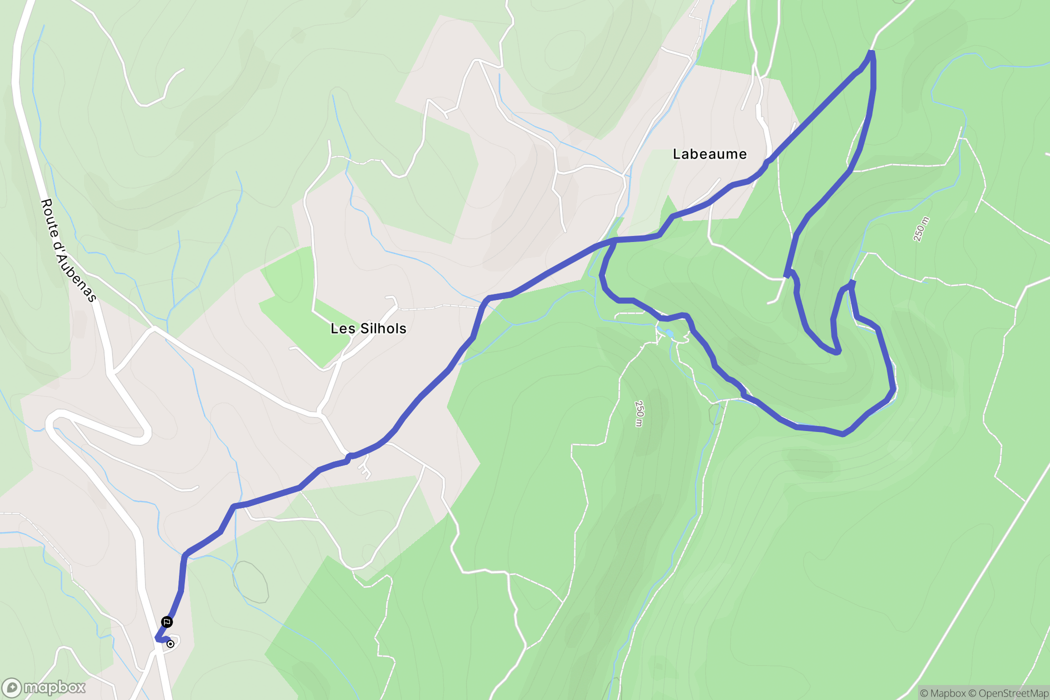 Lagorce : carte du parcours de randonnée - France