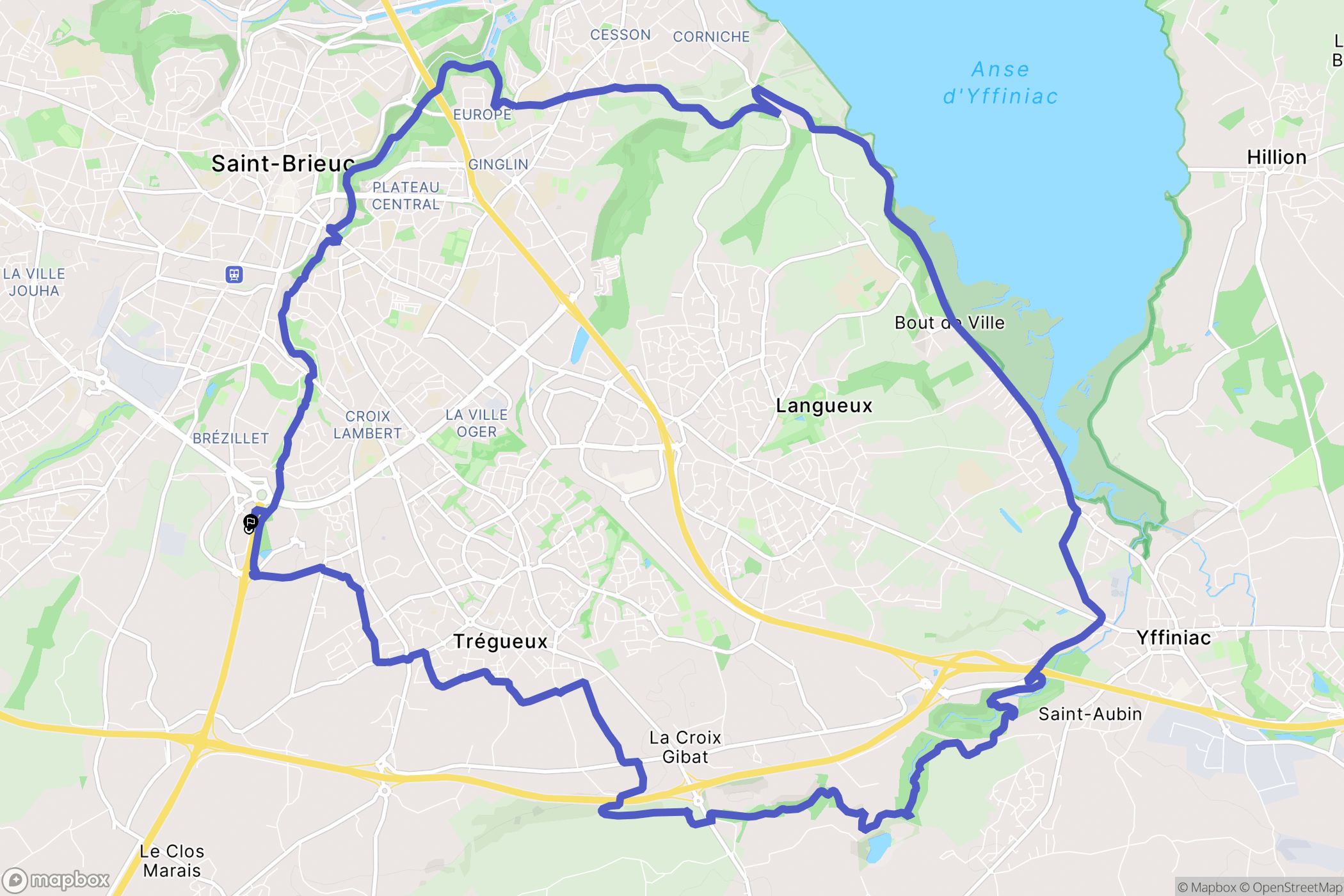 Trégueux : carte du parcours de randonnée - France