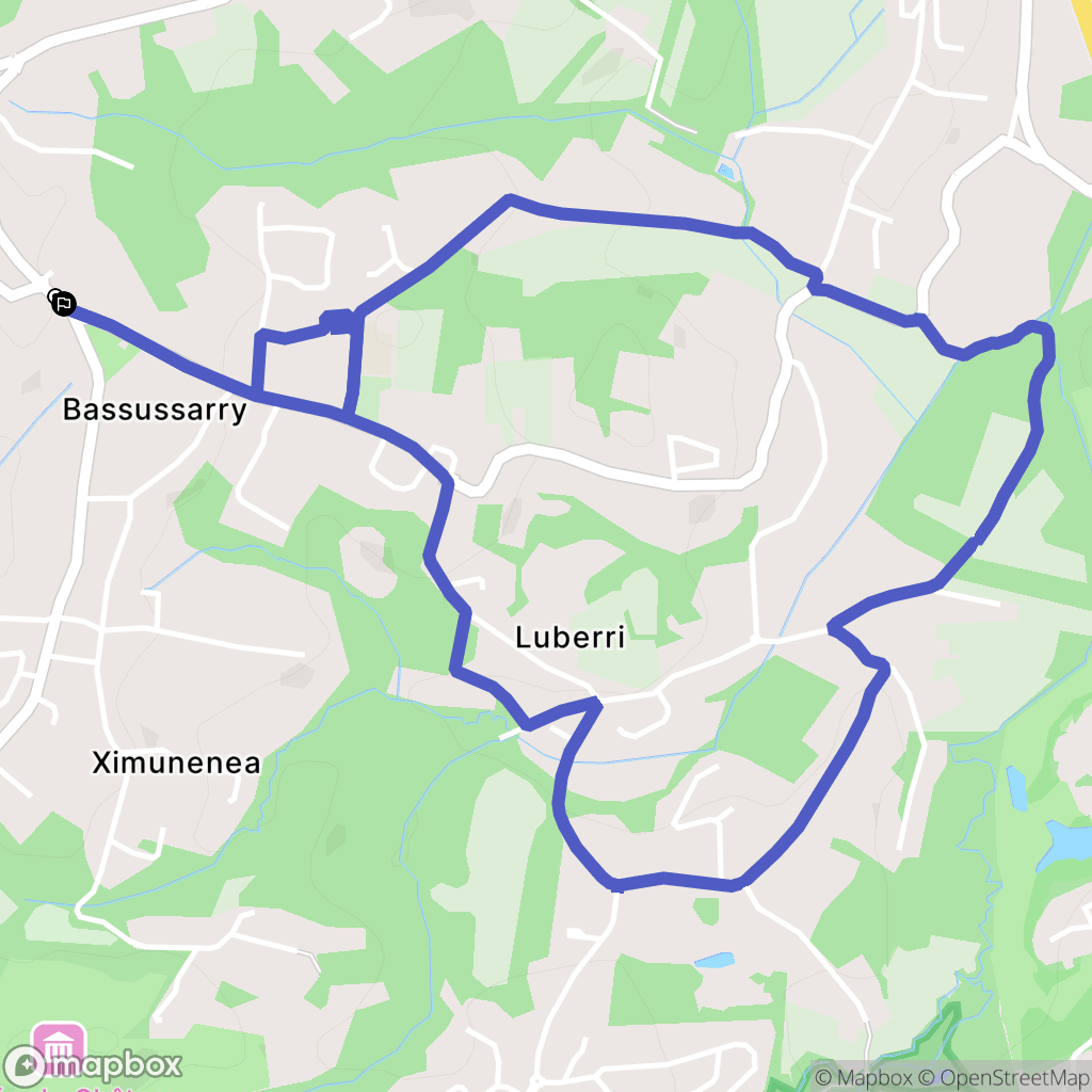 Bassussarry : carte du parcours de randonnée - France