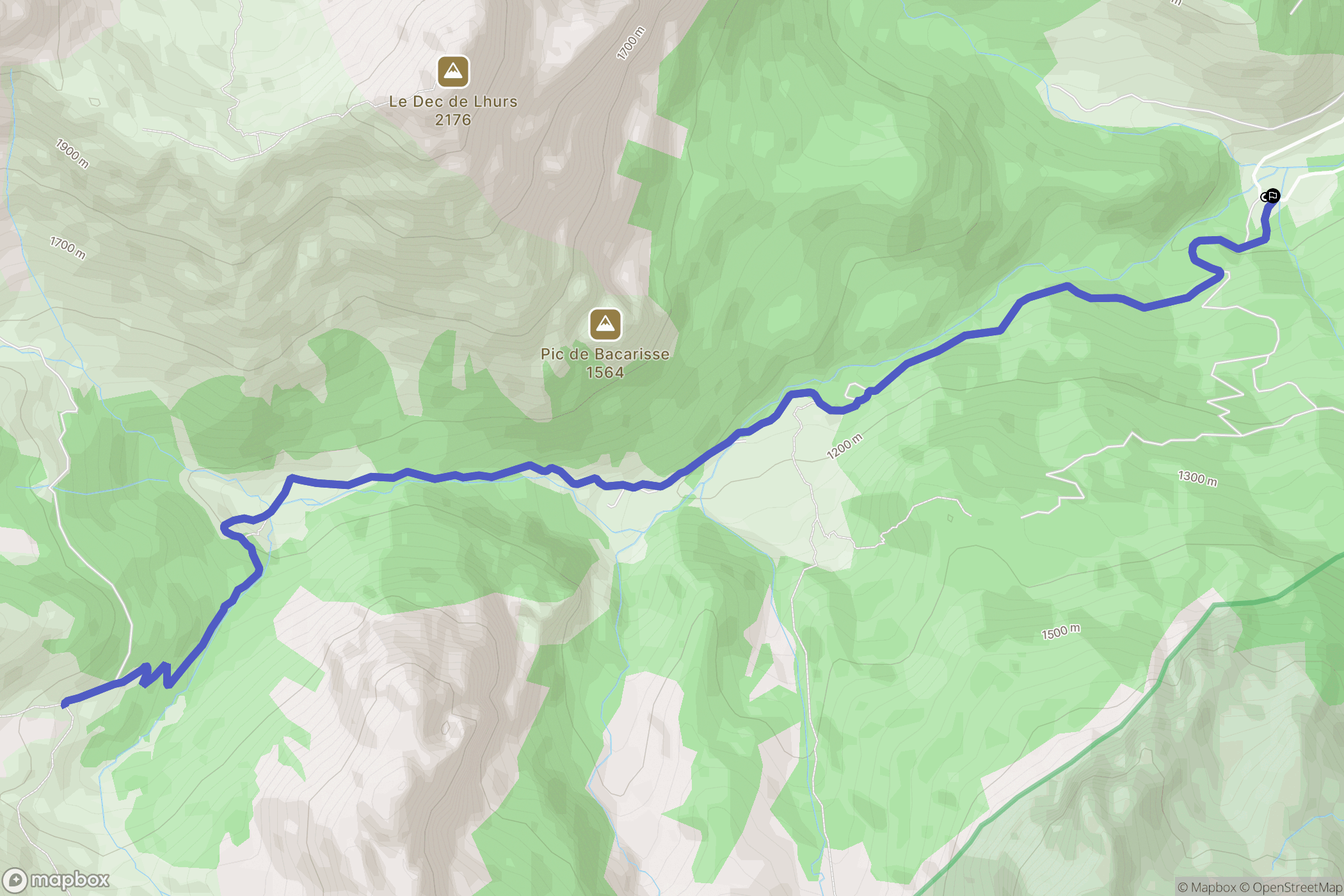 Lescun : carte du parcours de randonnée - France