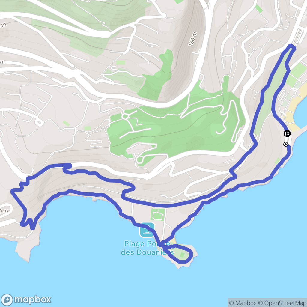 Cap-d'Ail : carte du parcours de randonnée - France