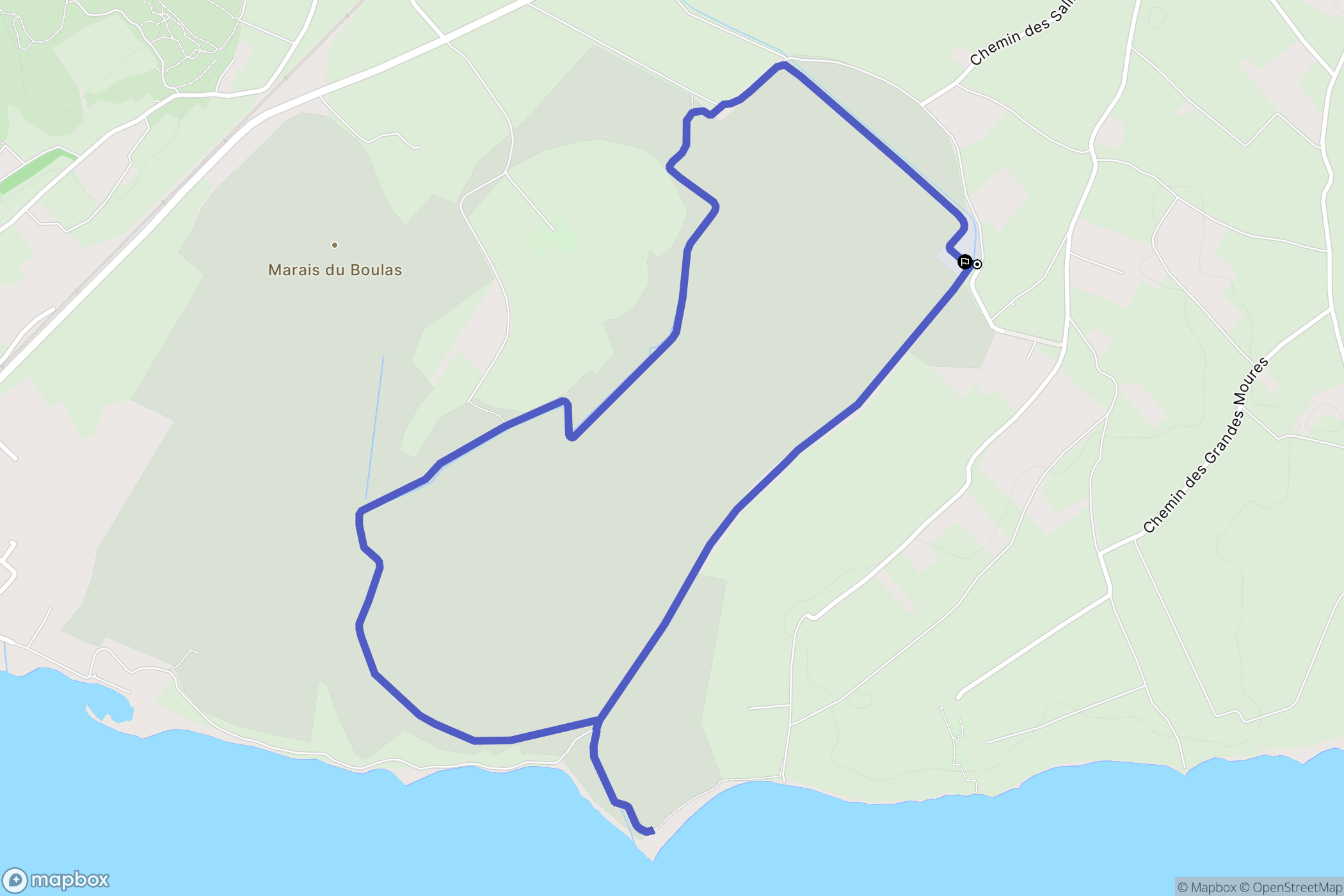 Villeneuve-lès-Maguelone : carte du parcours de randonnée - France