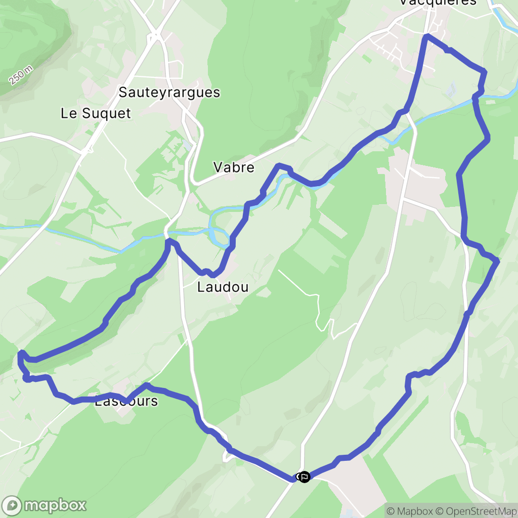 Vacquières : carte du parcours de randonnée - France