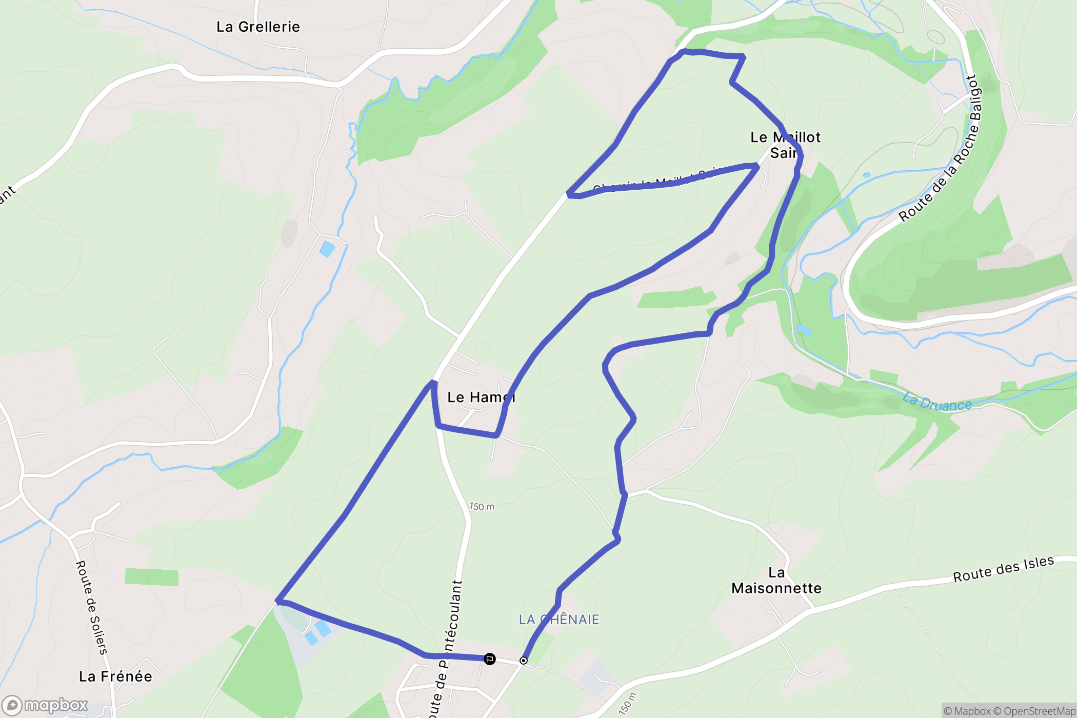 Condé-en-Normandie : carte du parcours de randonnée - France