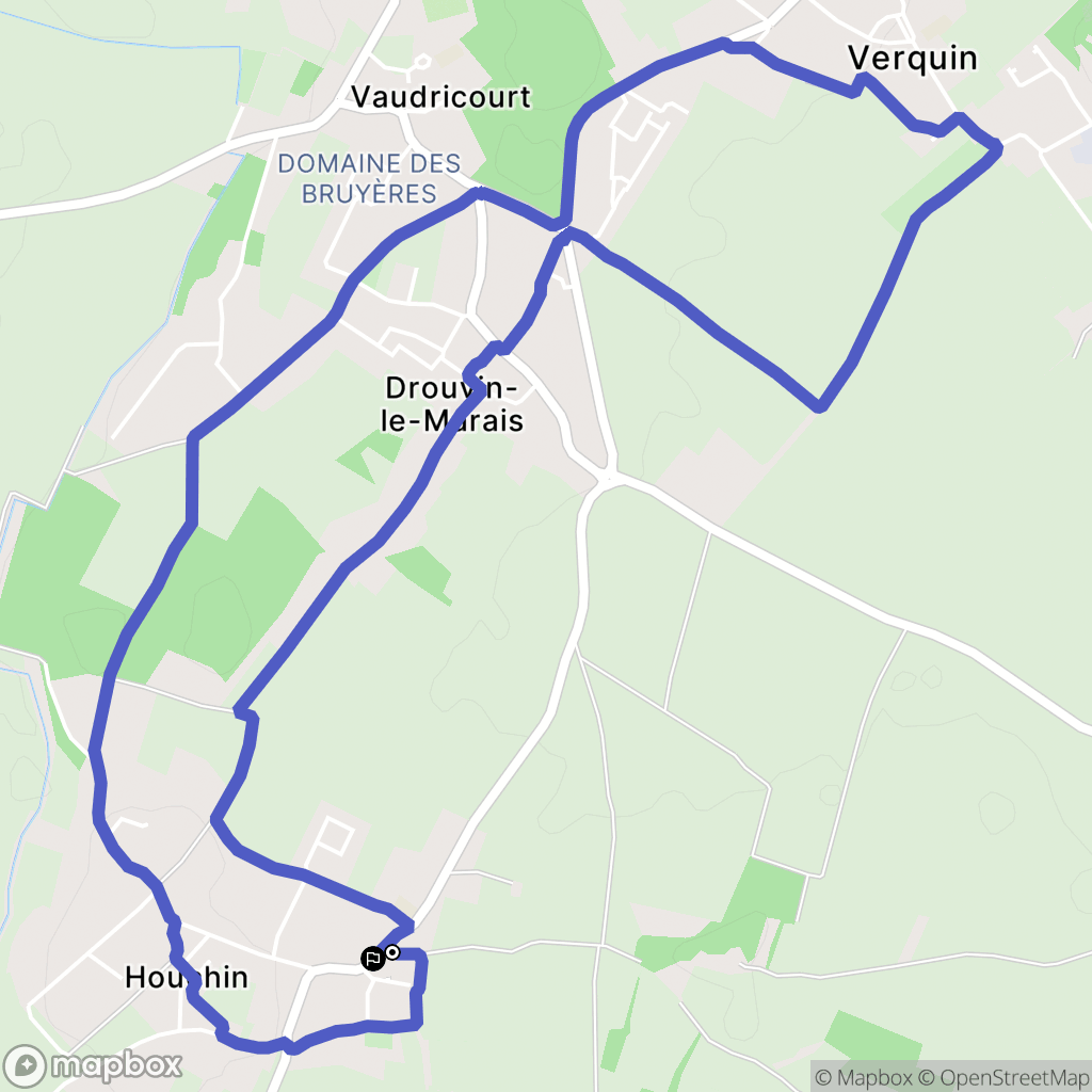 Houchin : carte du parcours de randonnée - France