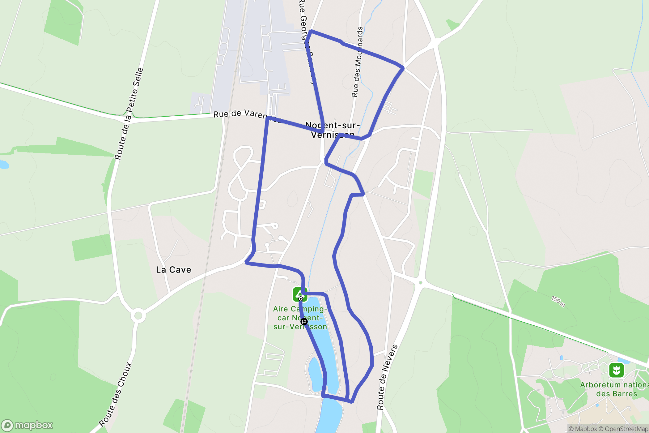 Nogent-sur-Vernisson : carte du parcours de randonnée - France