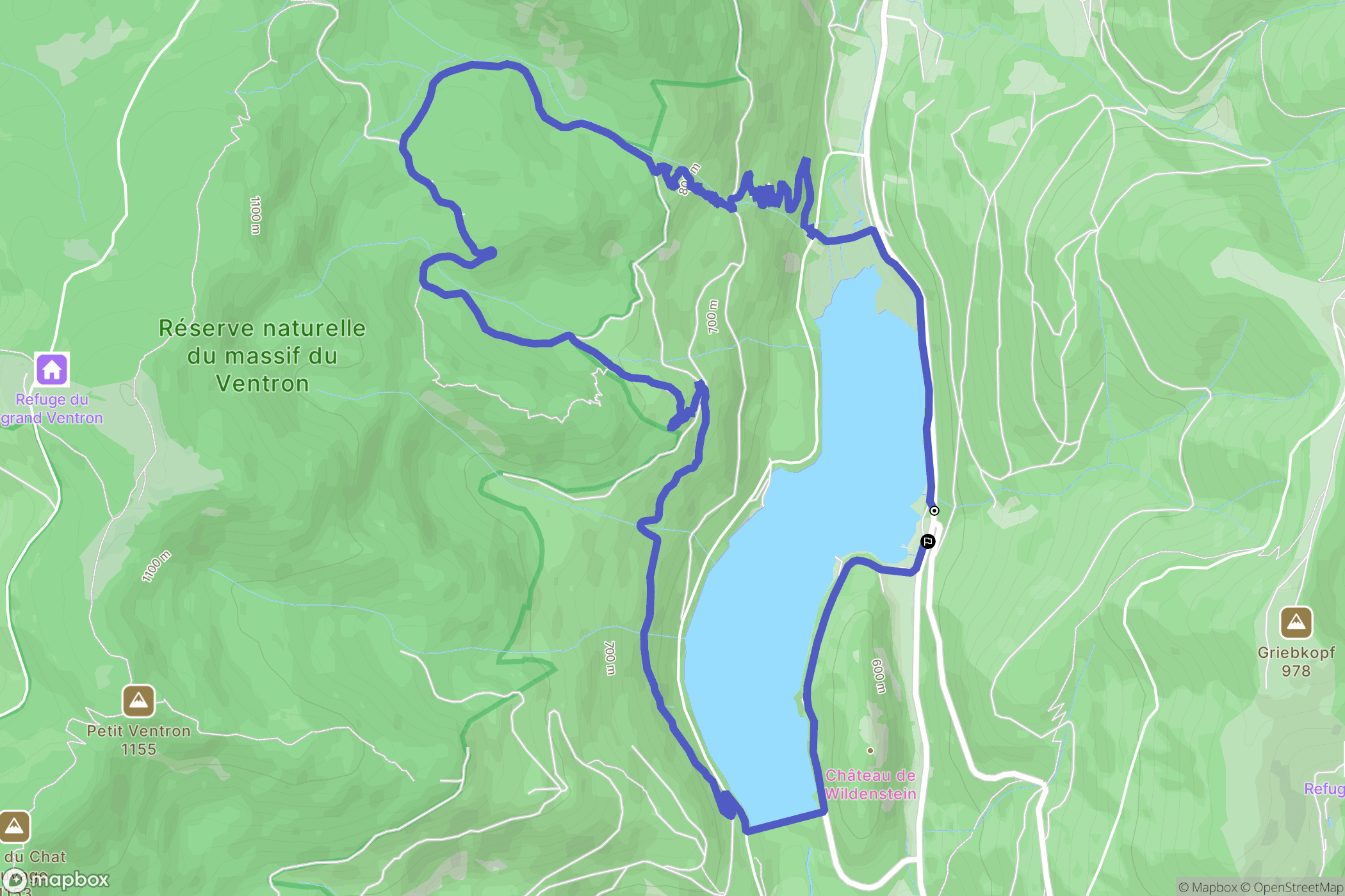 Kruth : carte du parcours de randonnée - France