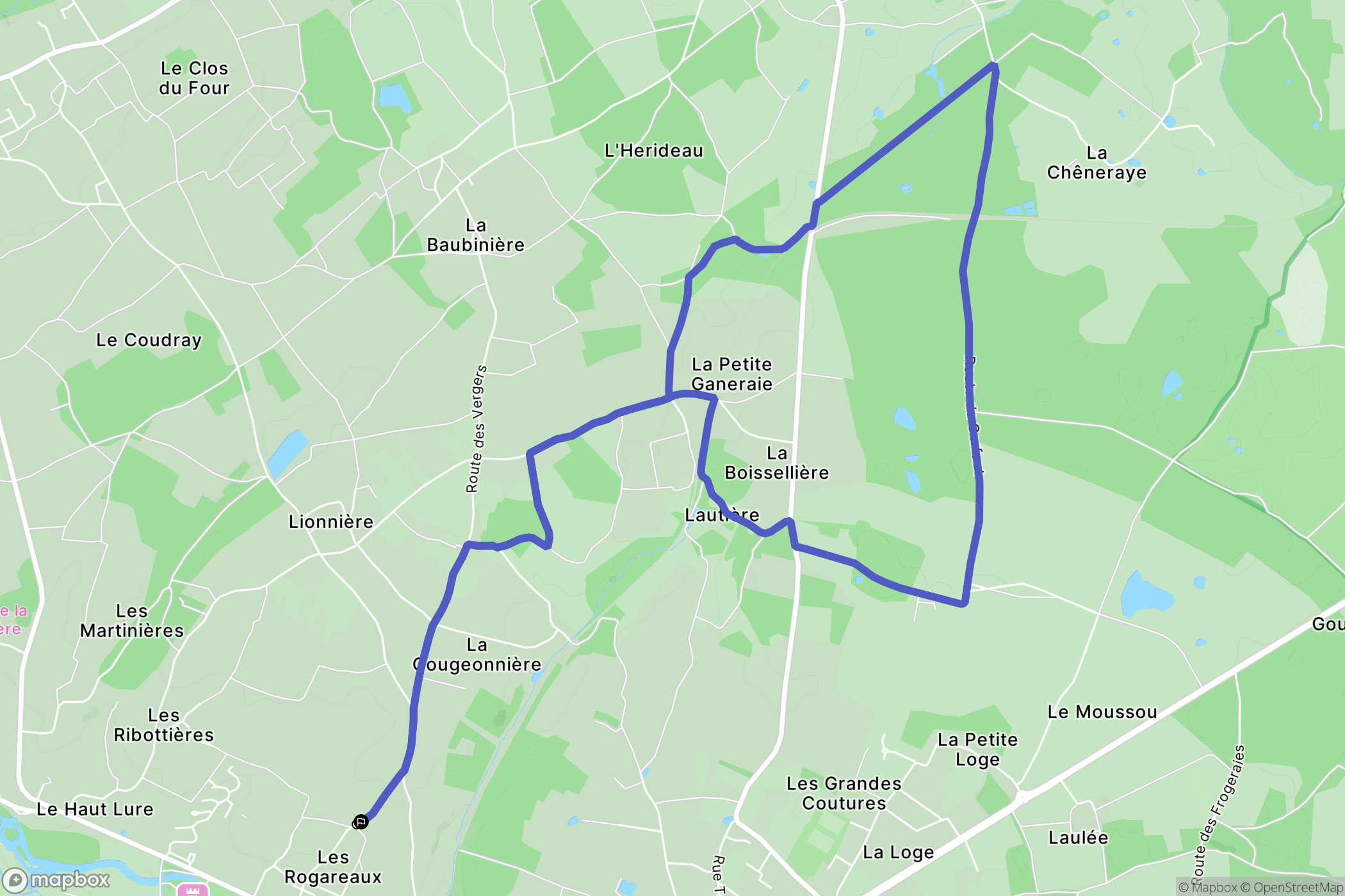 Azay-le-Rideau : carte du parcours de randonnée - France