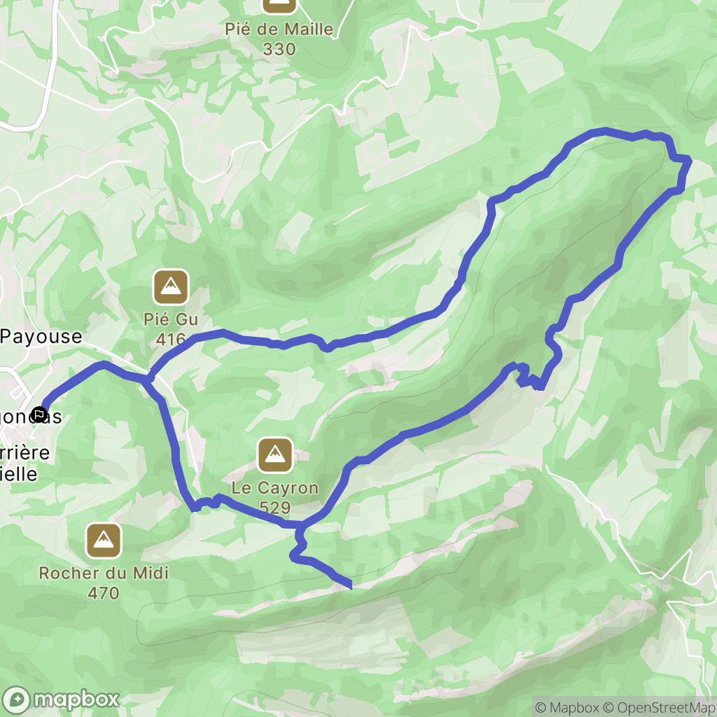Gigondas : carte du parcours de randonnée - France