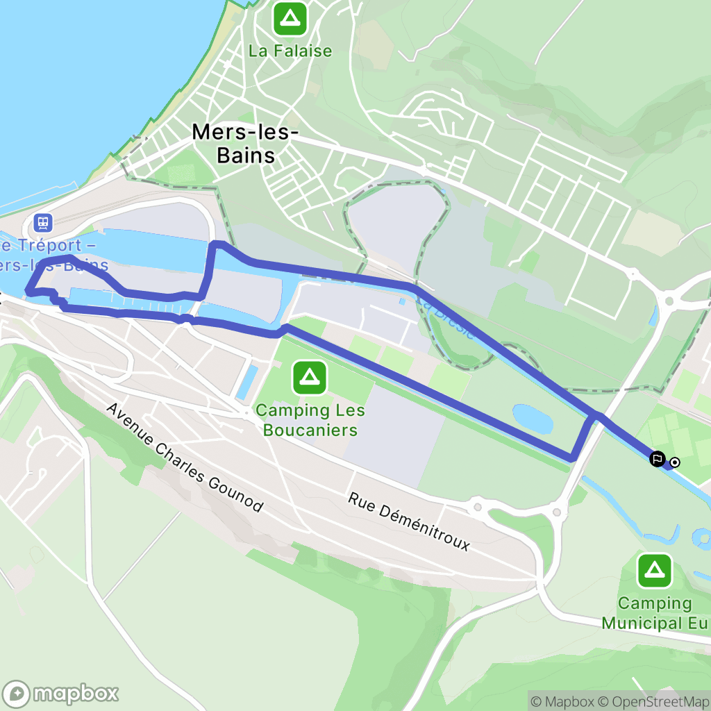 Eu : carte du parcours de randonnée - France