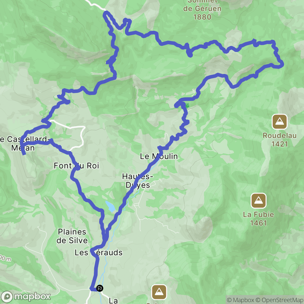 Thoard : carte du parcours de randonnée - France