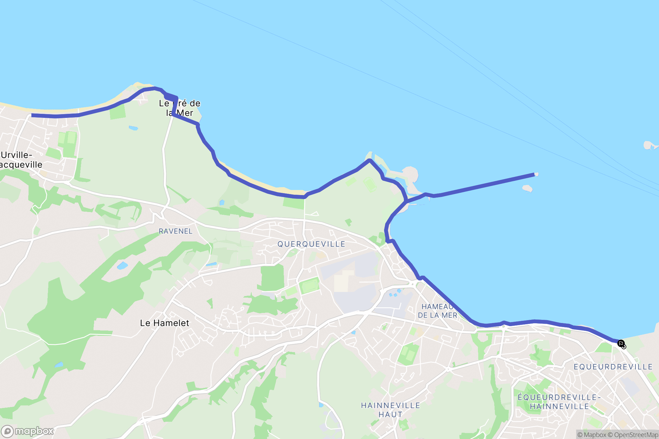 Cherbourg-en-Cotentin : carte du parcours de randonnée - France