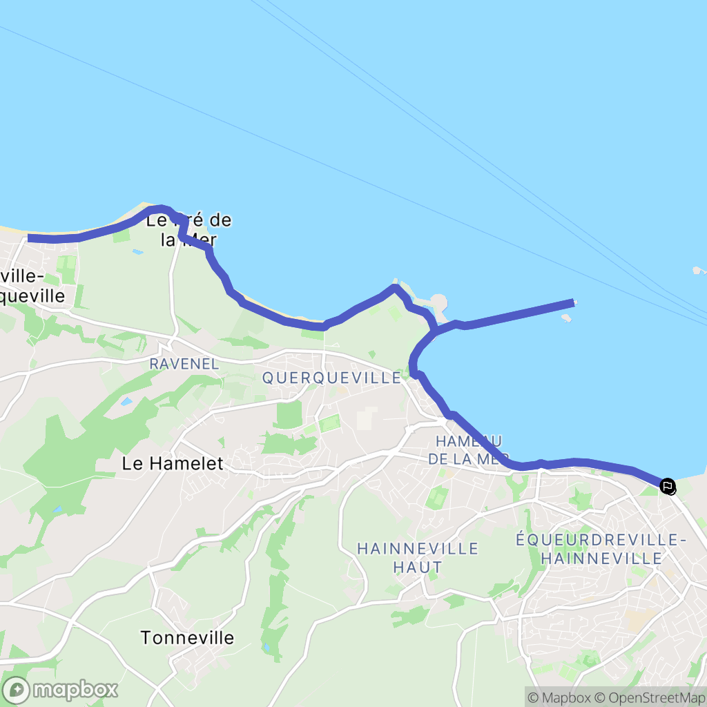 Cherbourg-en-Cotentin : carte du parcours de randonnée - France
