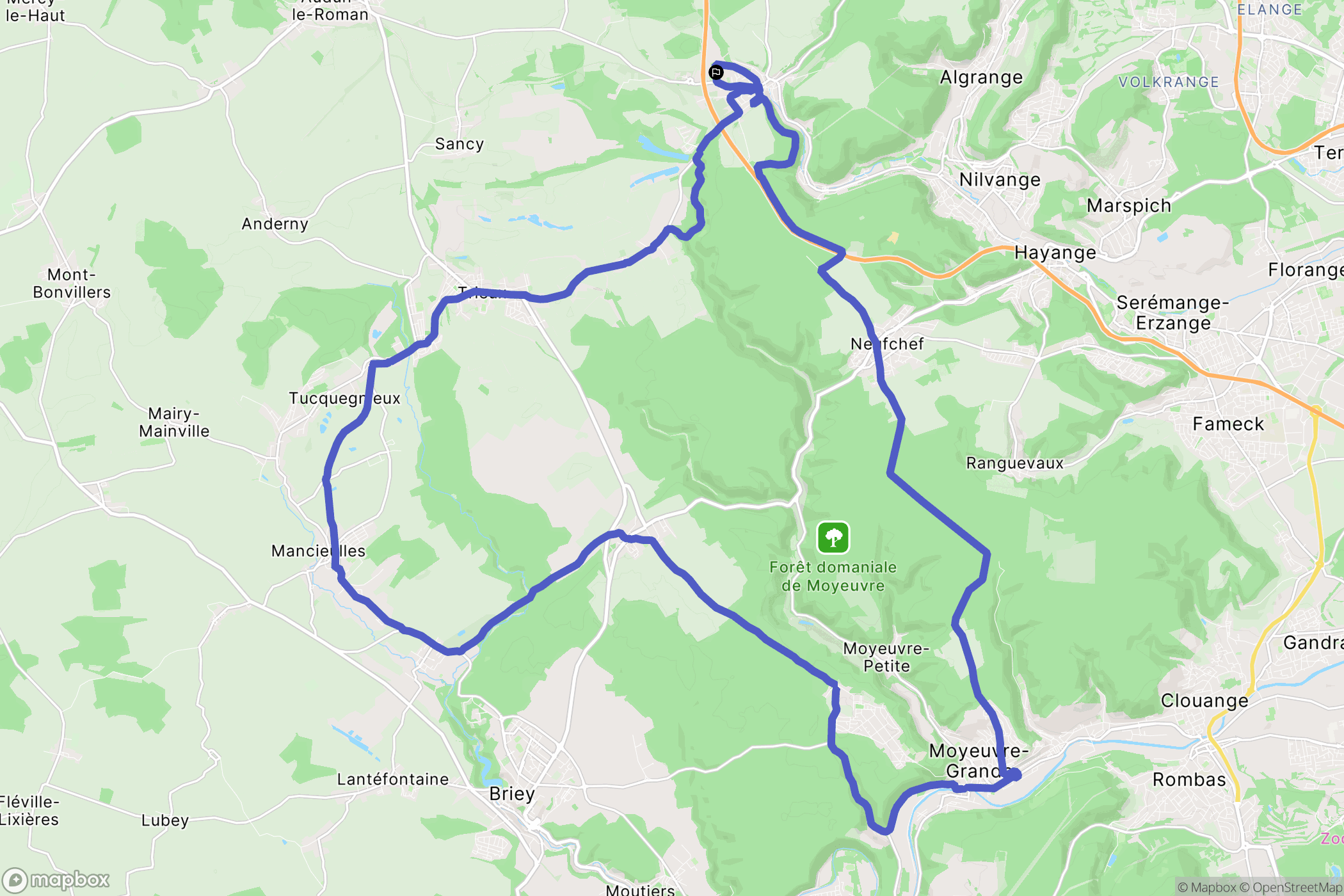 Fontoy : carte du parcours de randonnée - France