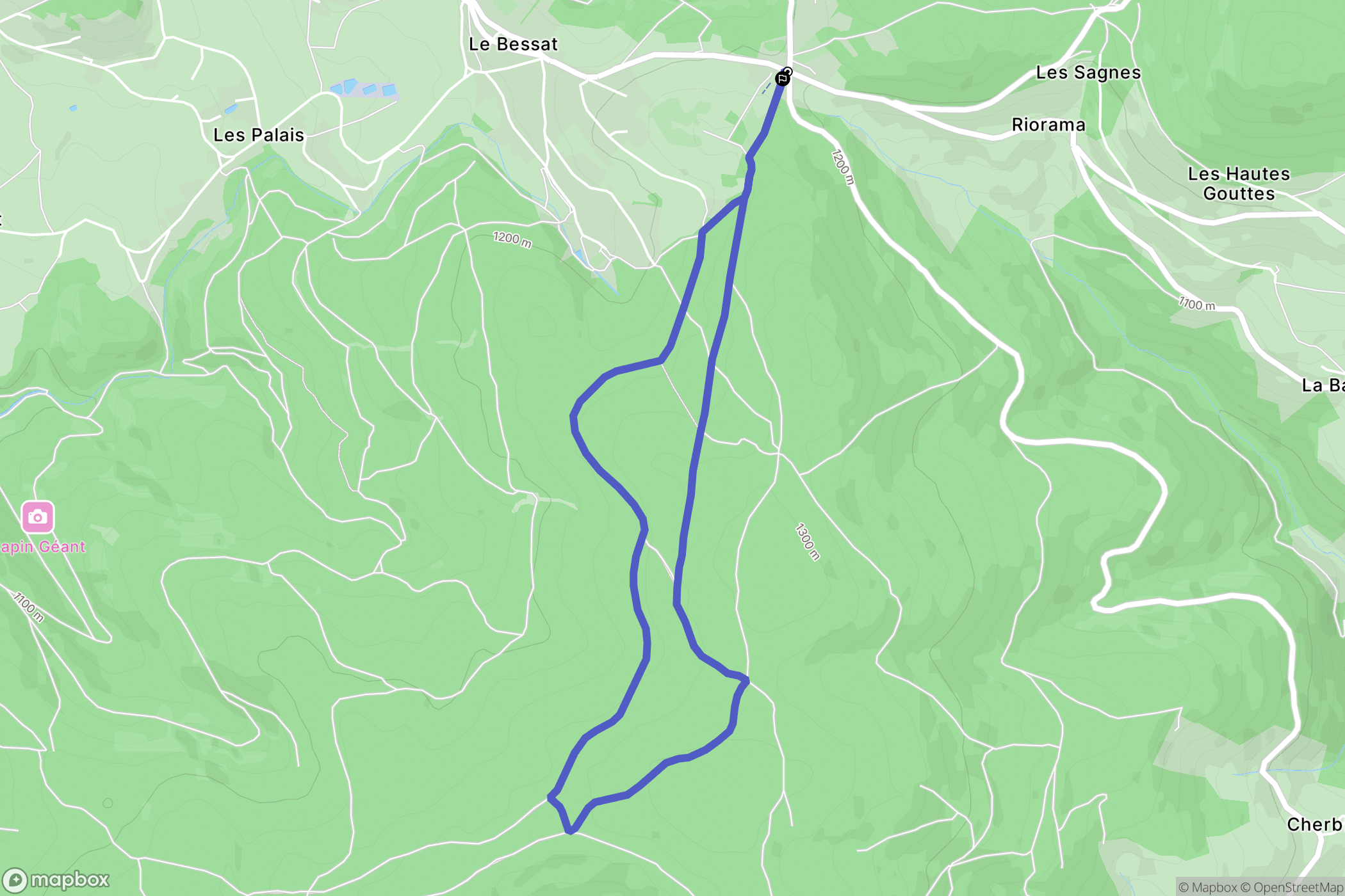 Thélis-la-Combe : carte du parcours de randonnée - France