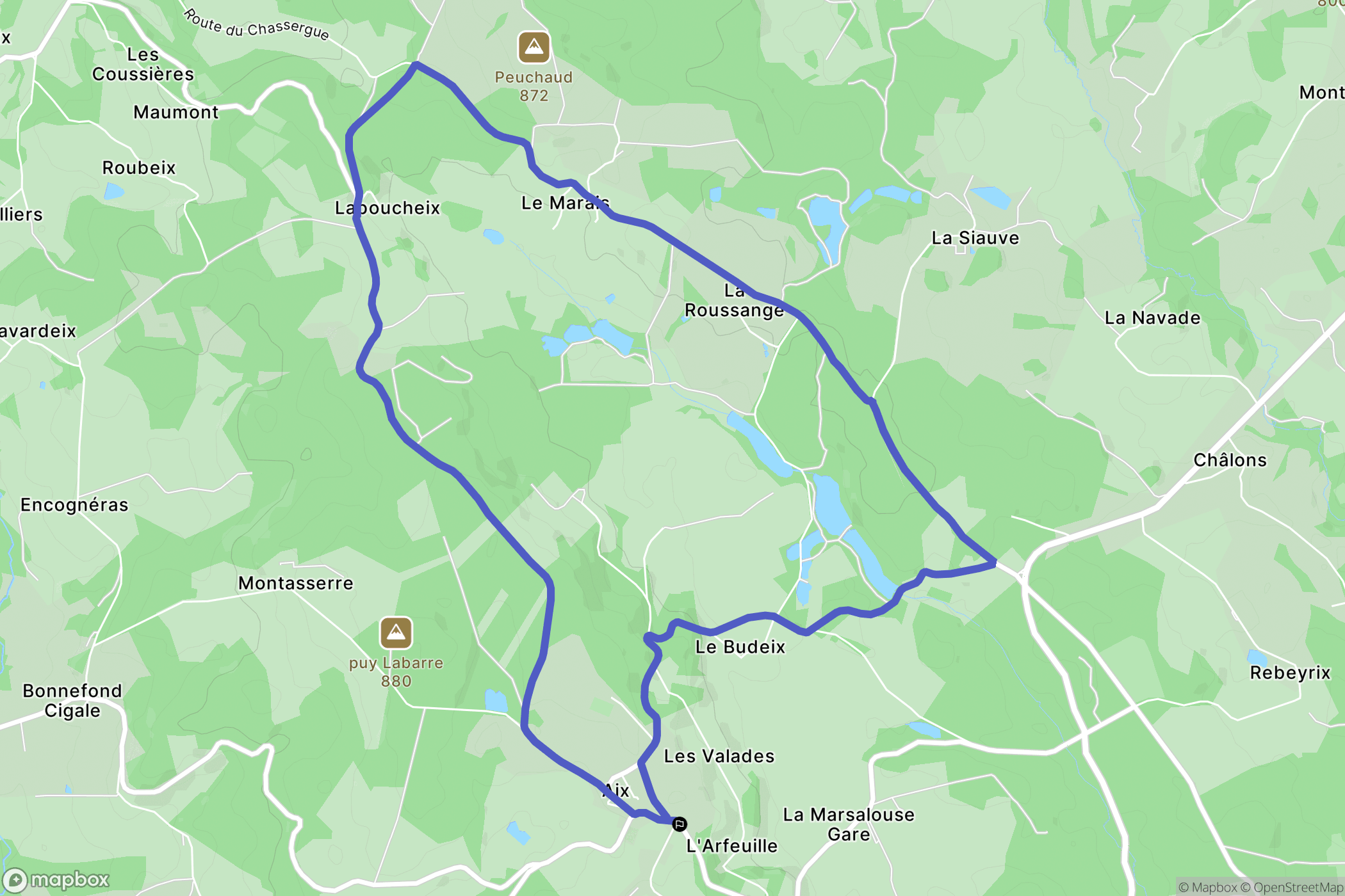 Aix : carte du parcours de randonnée - France