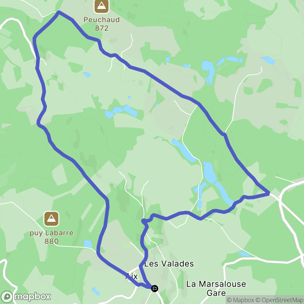 Aix : carte du parcours de randonnée - France