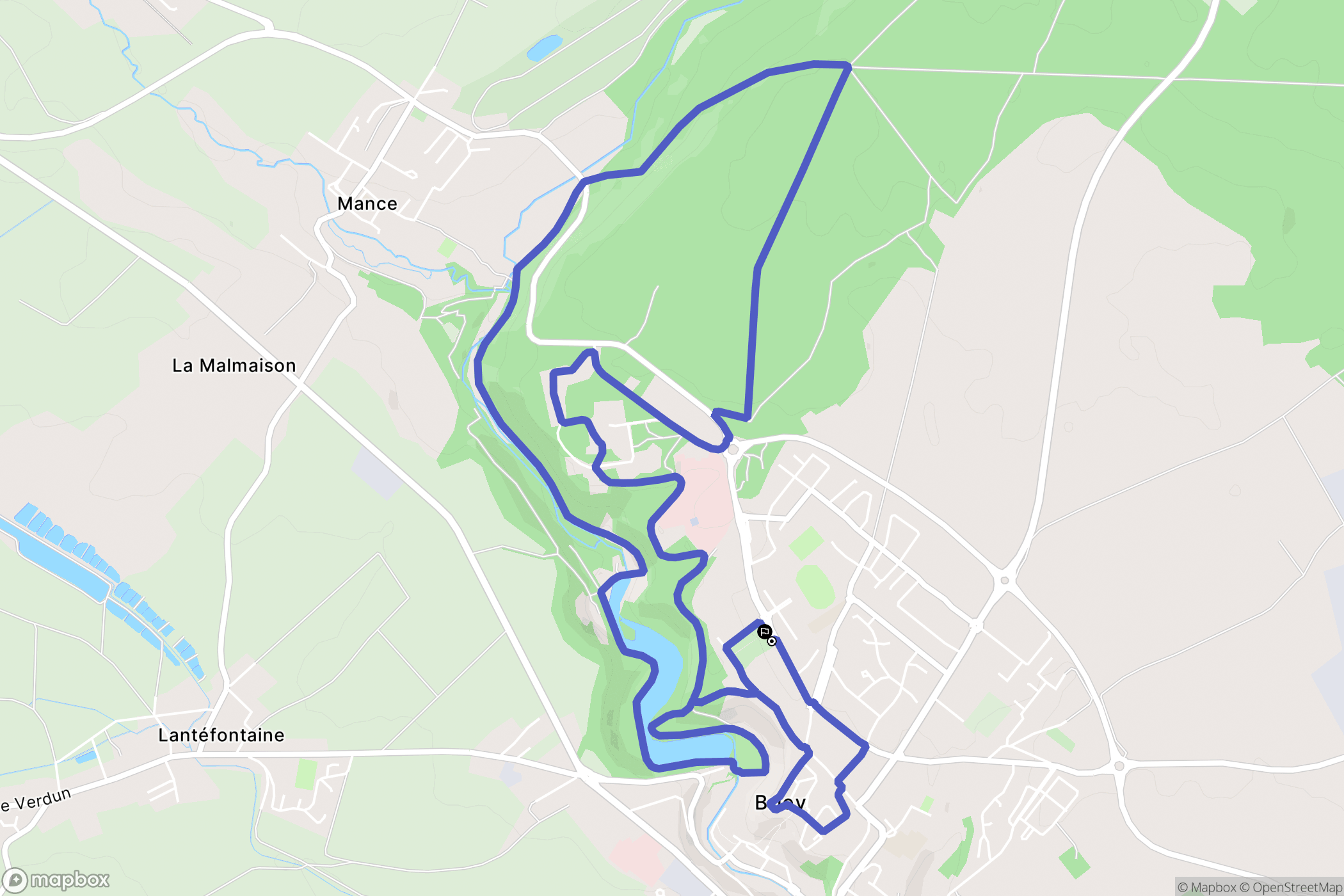Val de Briey : carte du parcours de randonnée - France