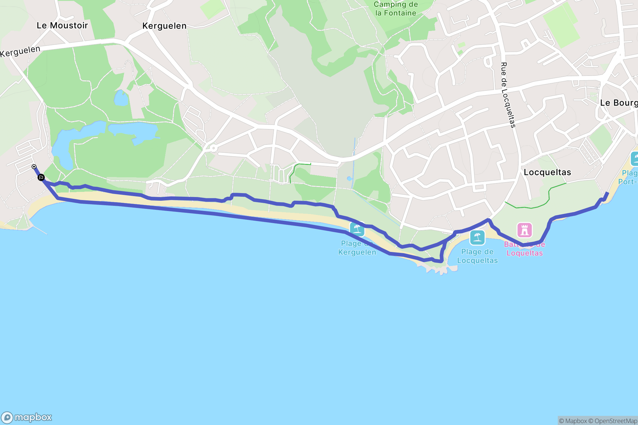 Larmor-Plage : carte du parcours de randonnée - France