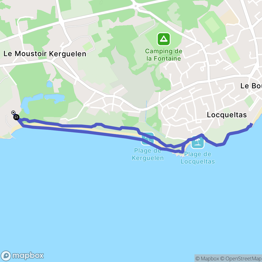 Larmor-Plage : carte du parcours de randonnée - France
