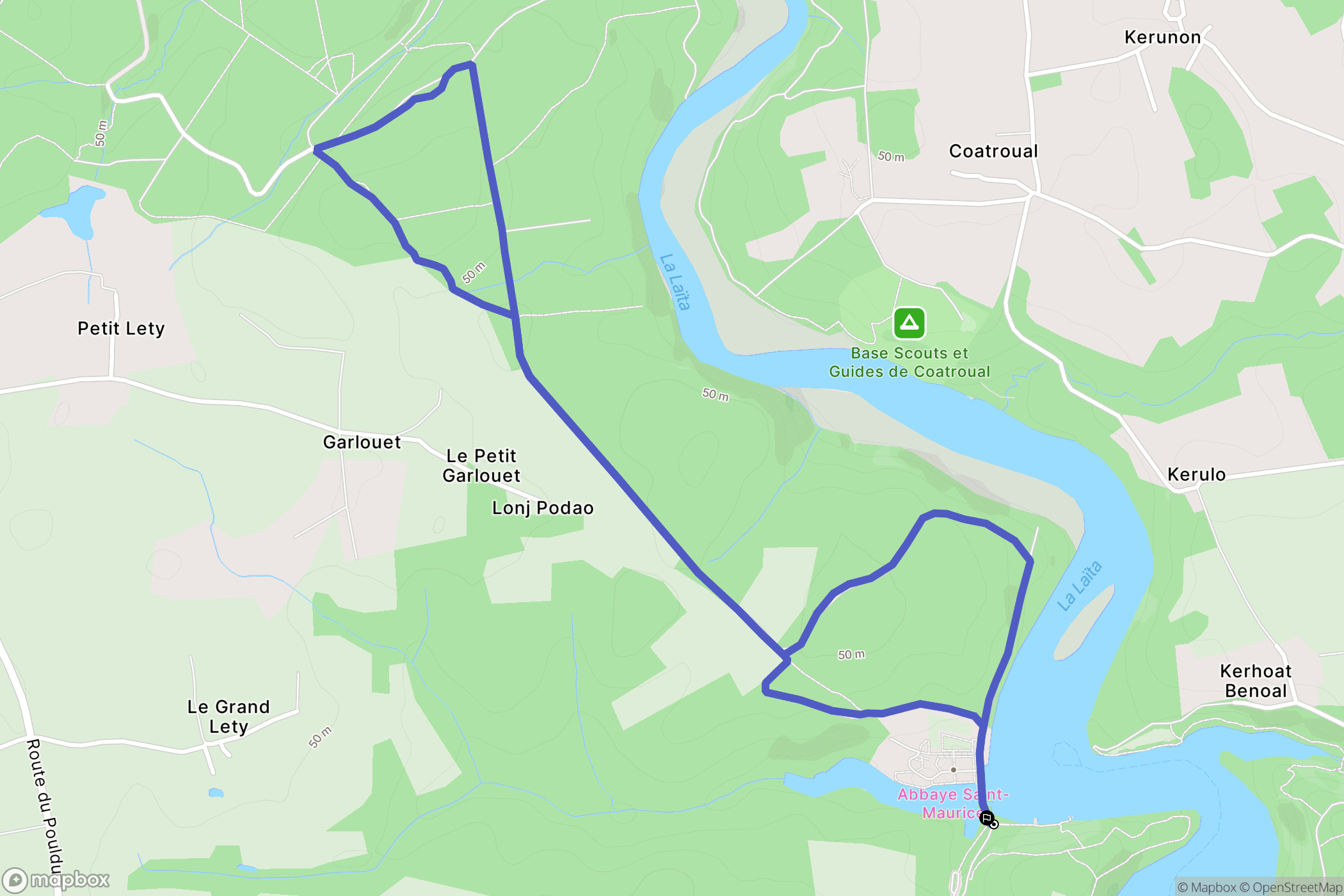 Clohars-Carnoët : carte du parcours de randonnée - France