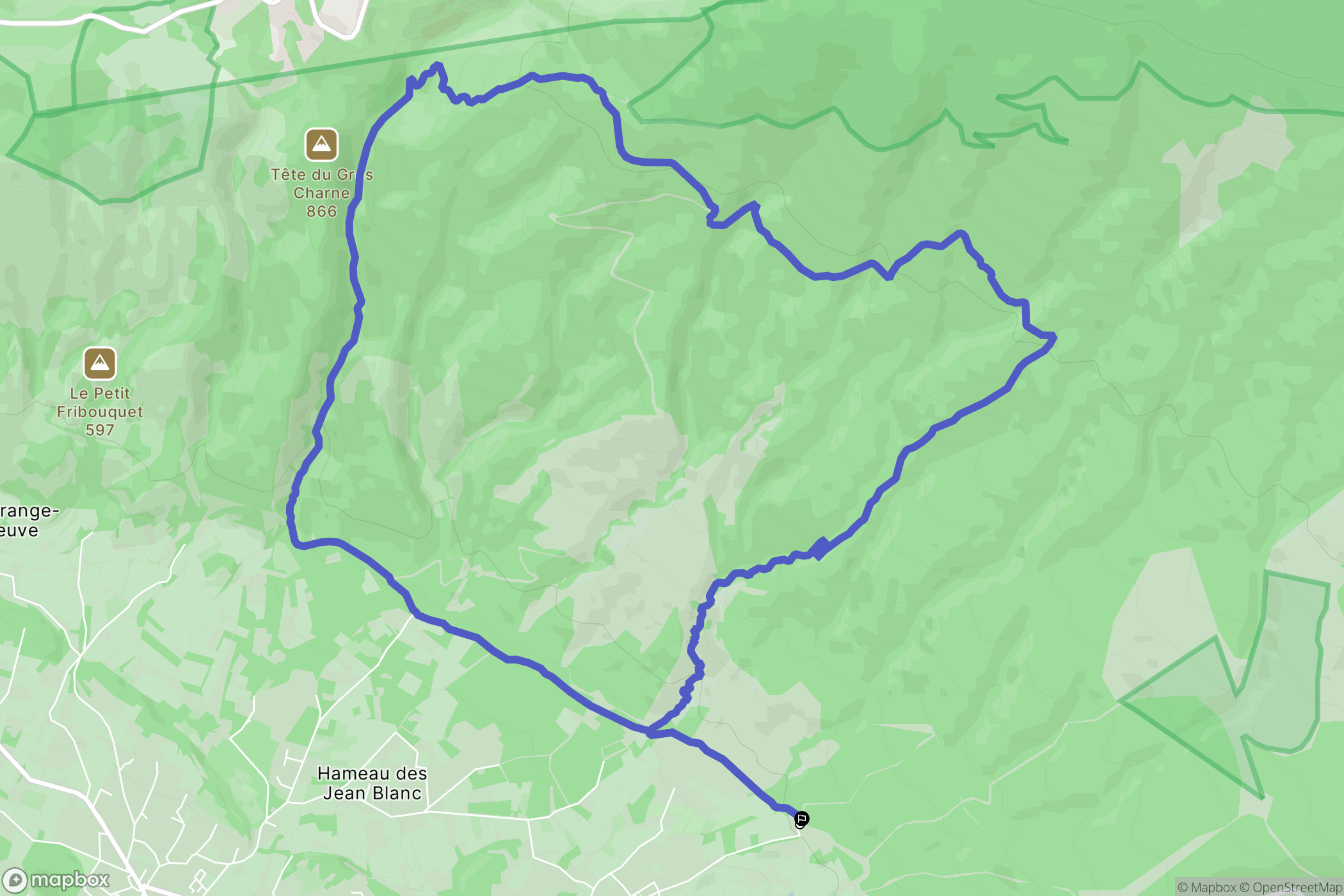 Bédoin : carte du parcours de randonnée - France