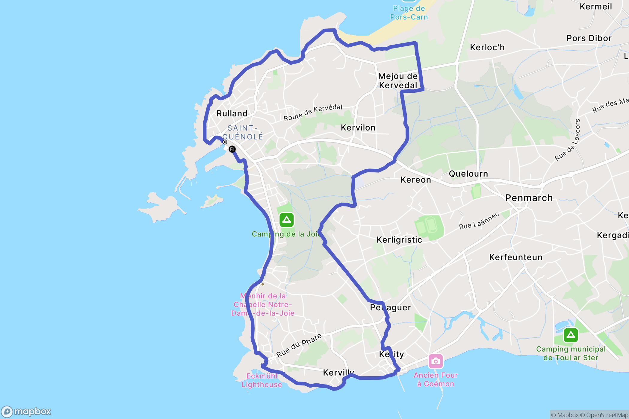 Penmarc'h : carte du parcours de randonnée - France
