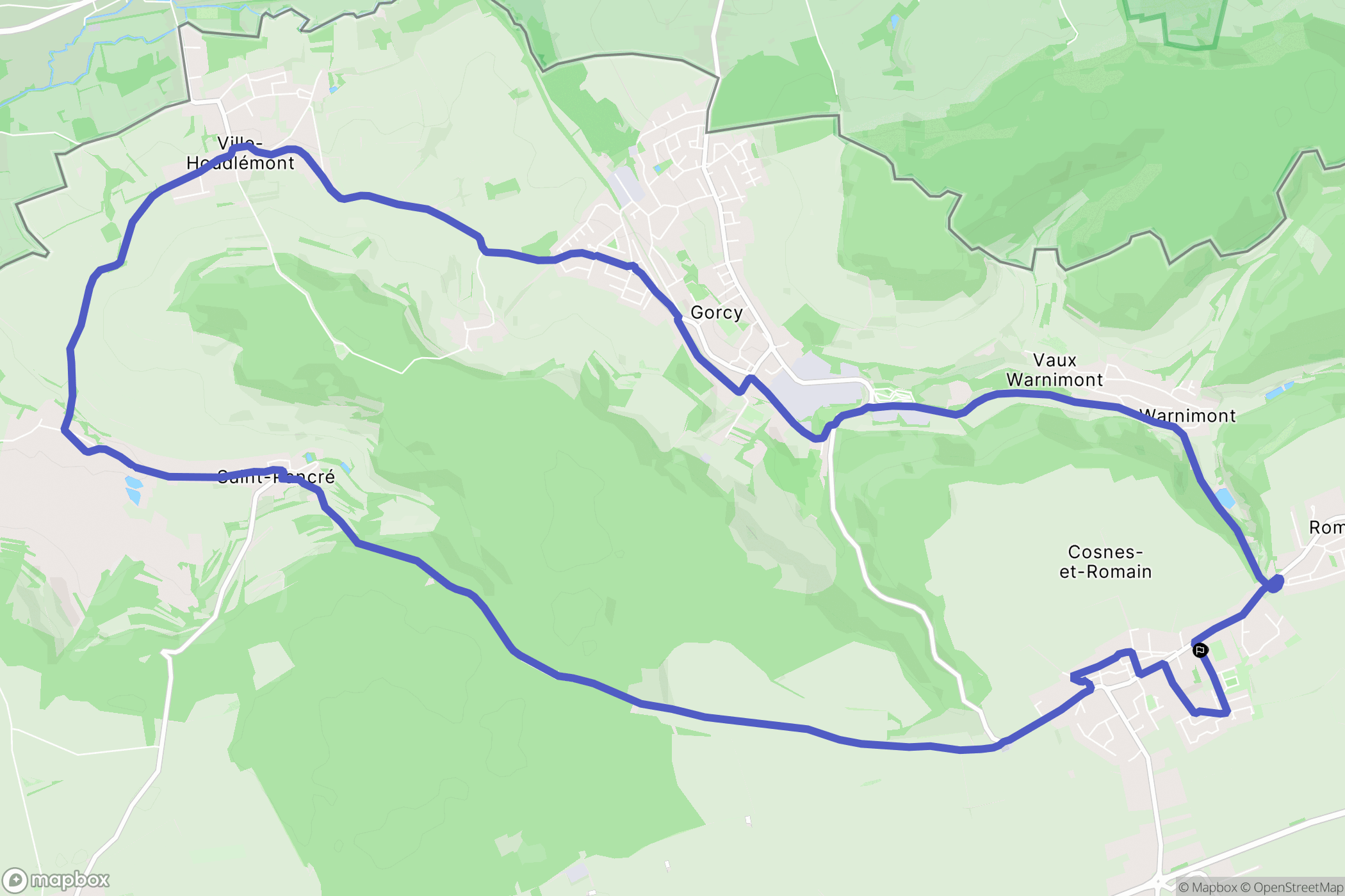 Cosnes-et-Romain : carte du parcours de randonnée - France