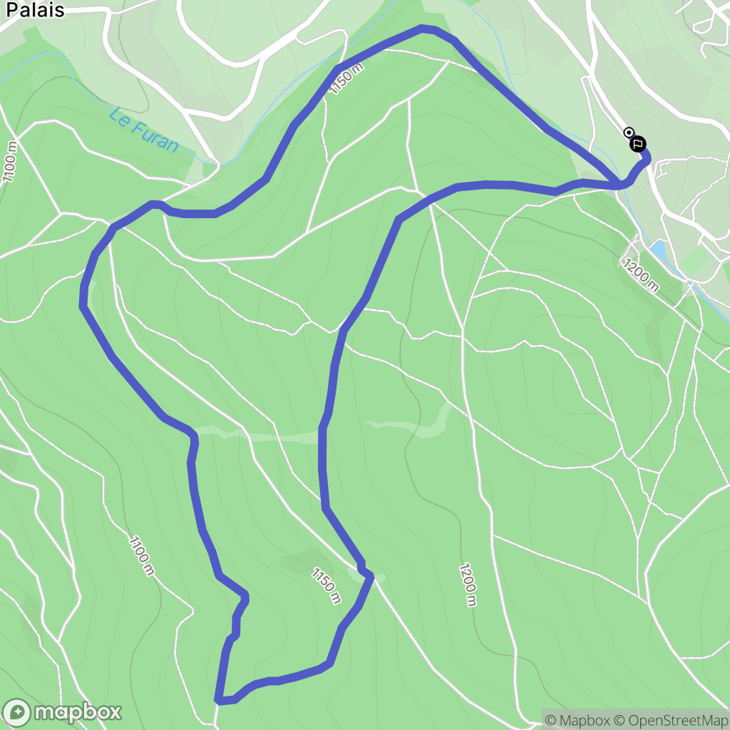 Le Bessat : carte du parcours de randonnée - France